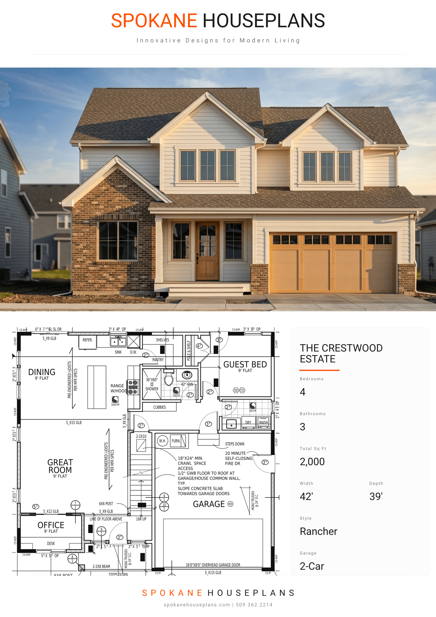 THE CRESTWOOD ESTATE plan flyer