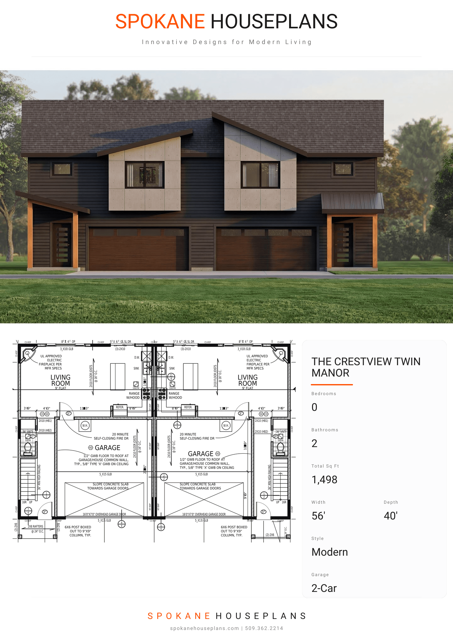 THE CRESTVIEW TWIN MANOR plan flyer