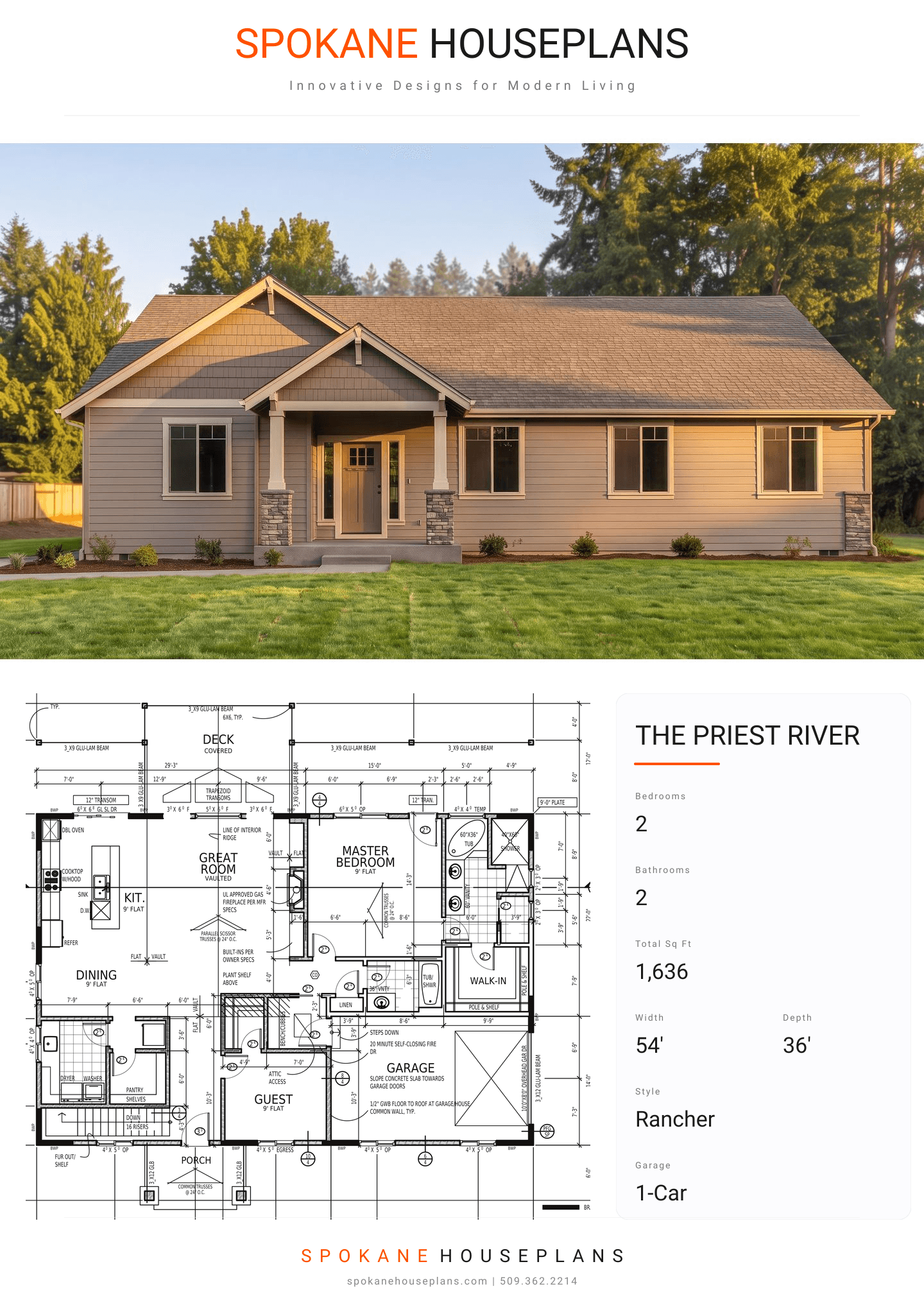 THE PRIEST RIVER plan flyer