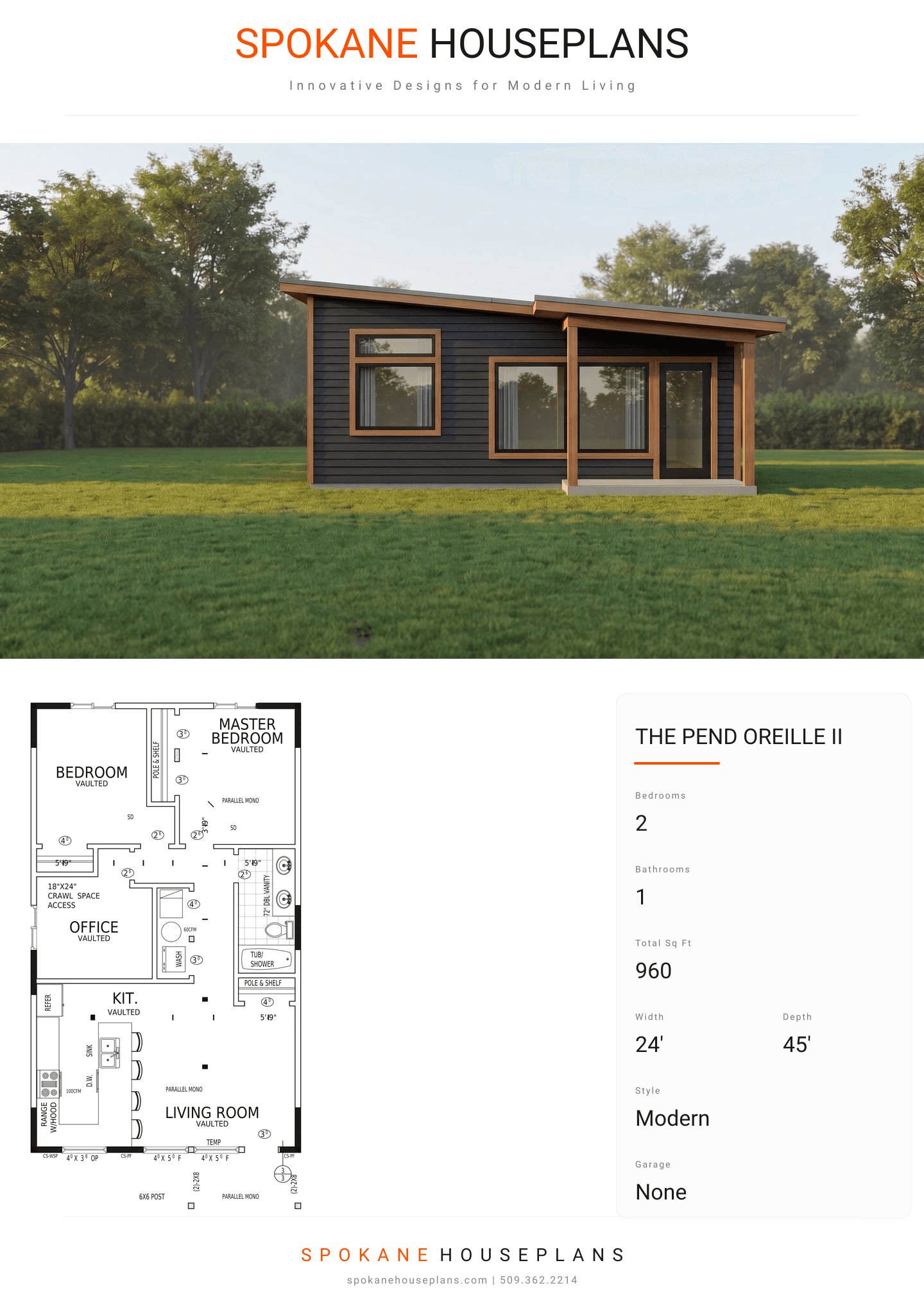 THE PEND OREILLE II plan flyer