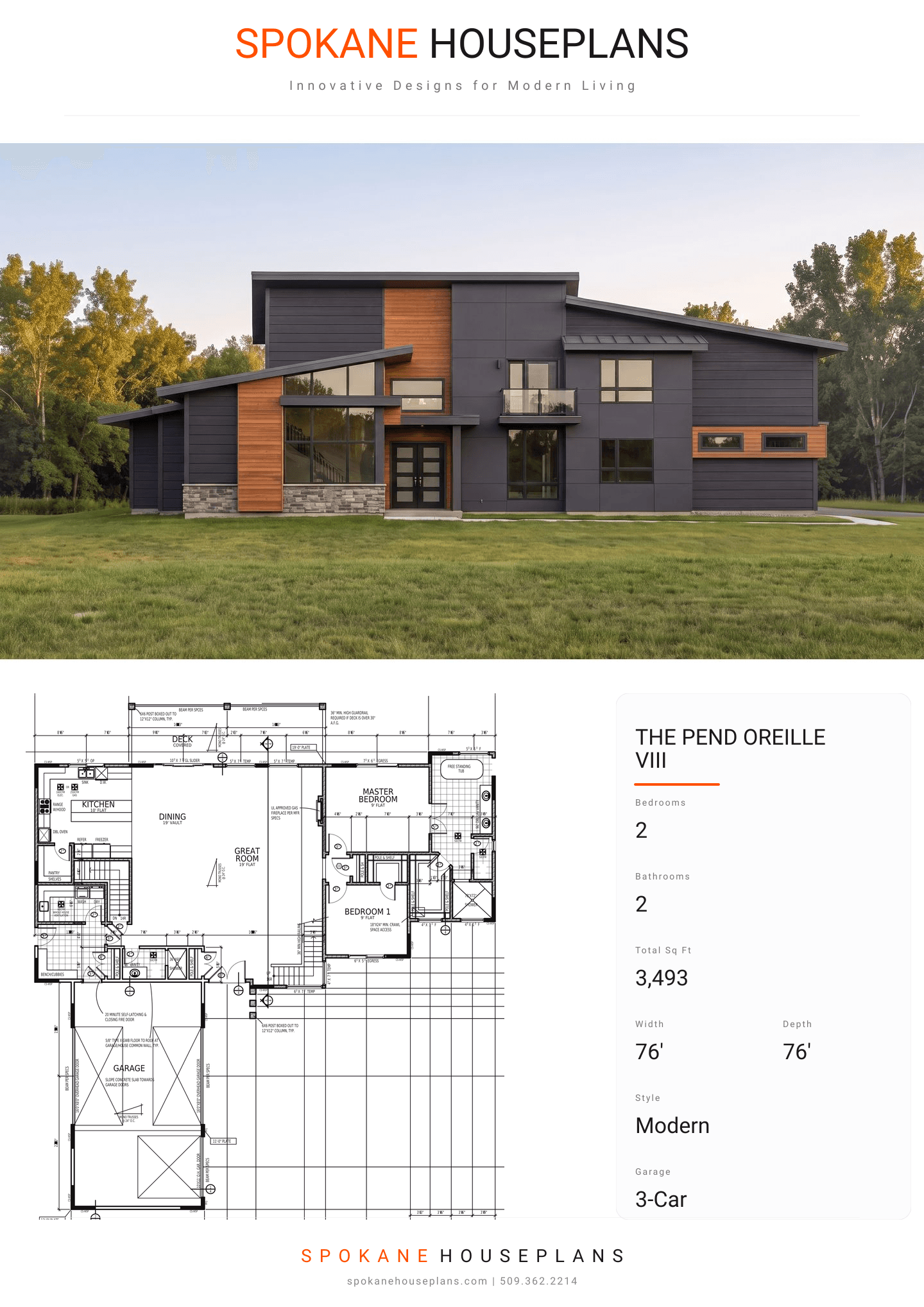 THE PEND OREILLE VIII plan flyer