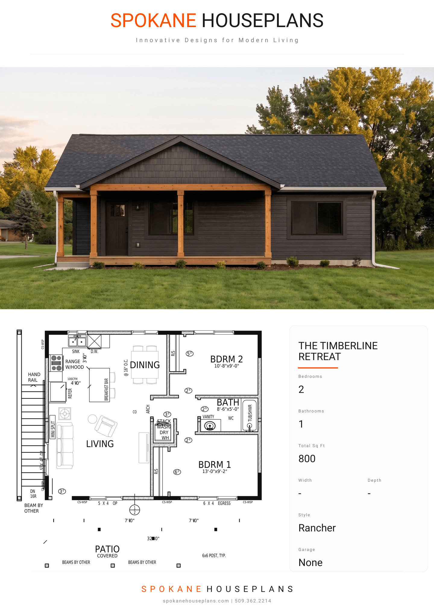 THE TIMBERLINE RETREAT plan flyer