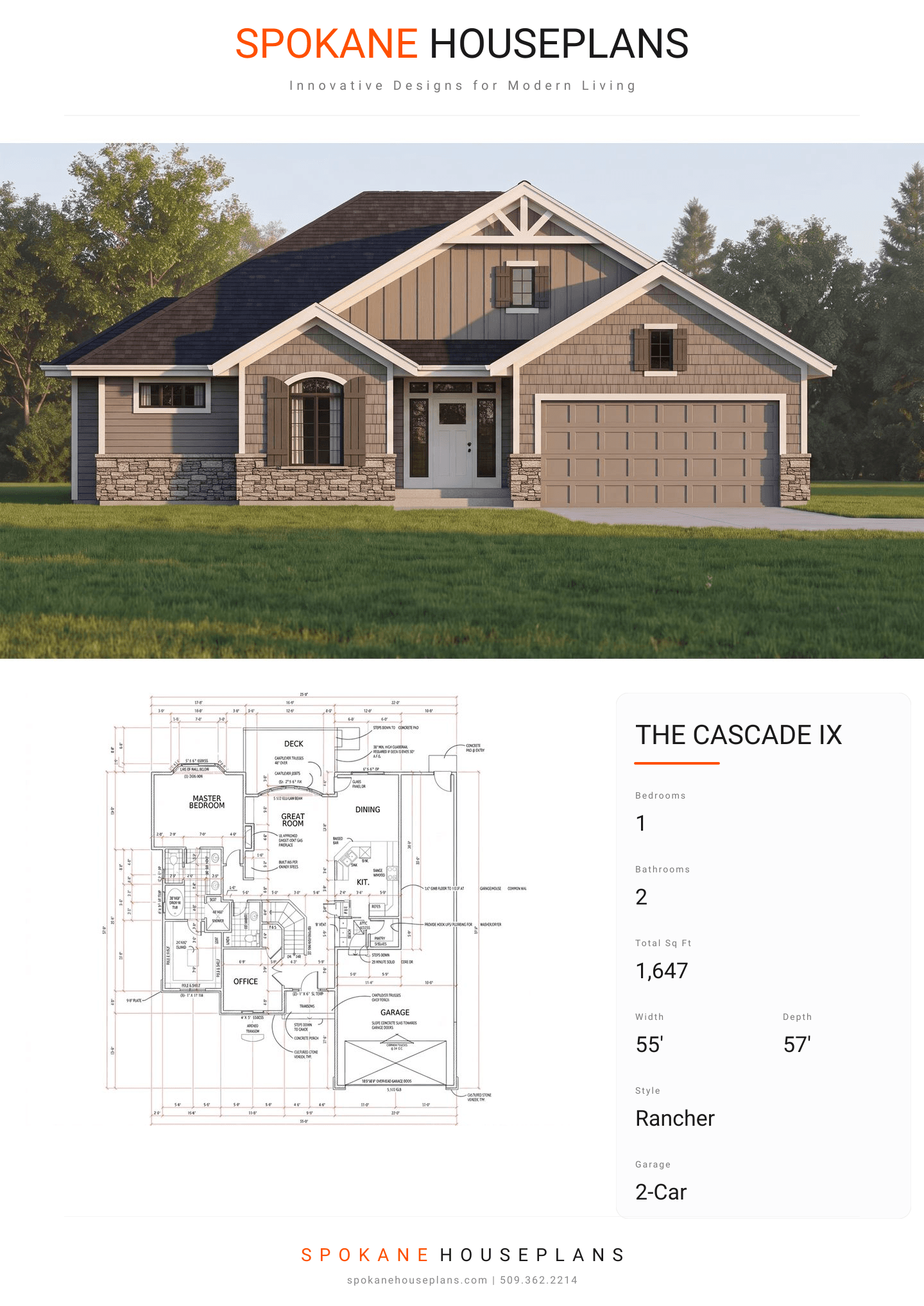 THE CASCADE IX plan flyer