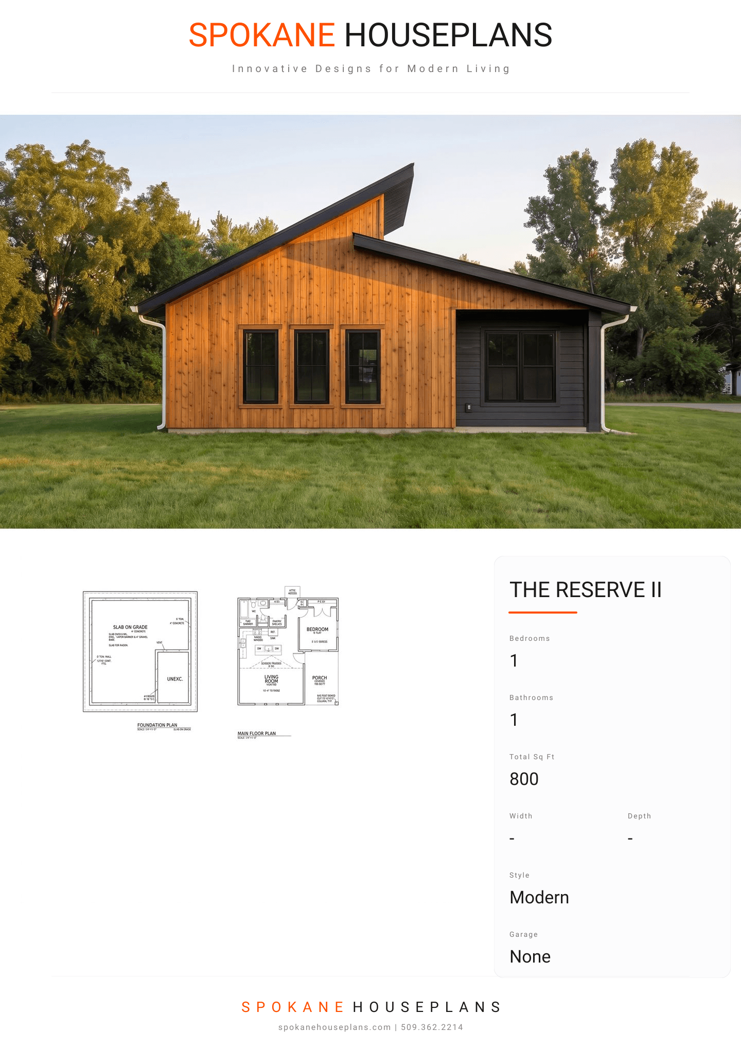 THE RESERVE II plan flyer