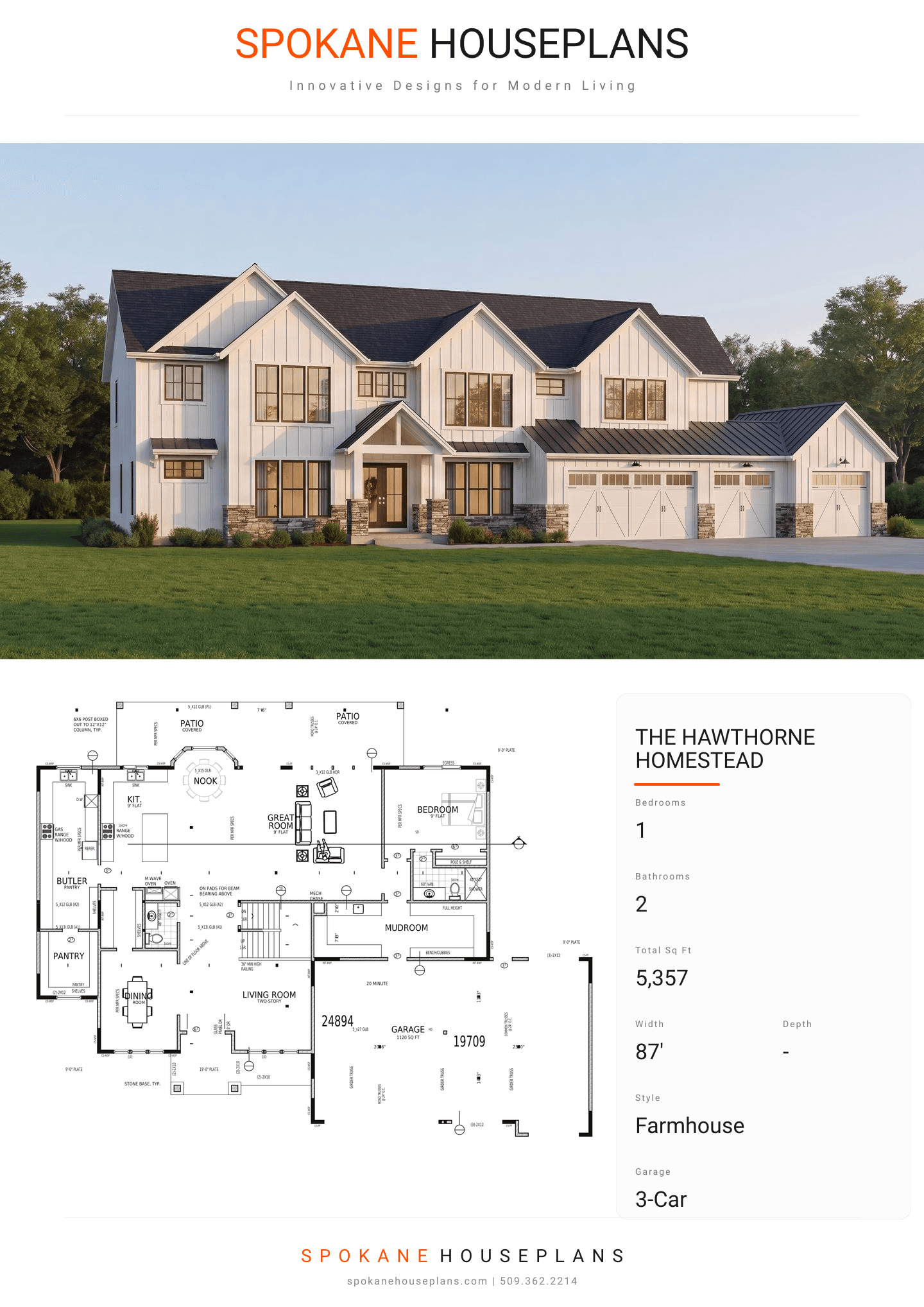 THE HAWTHORNE HOMESTEAD plan flyer