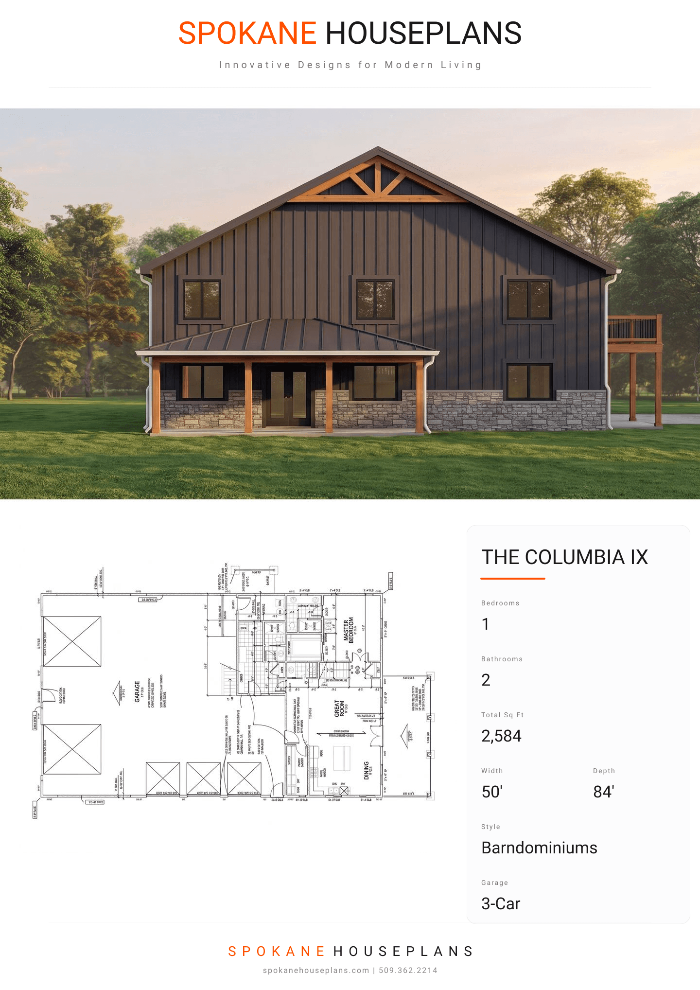 THE COLUMBIA IX plan flyer