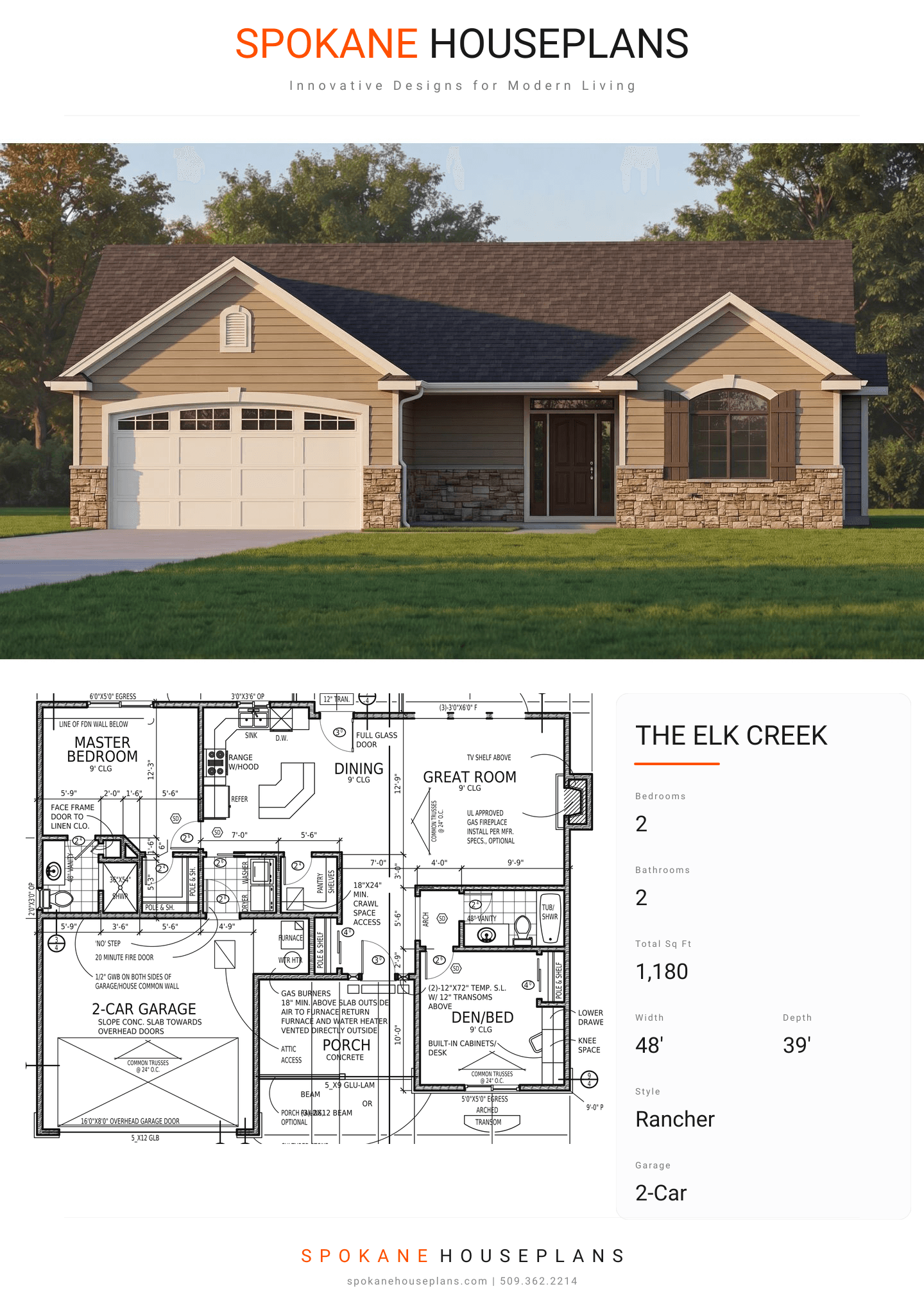 THE ELK CREEK plan flyer