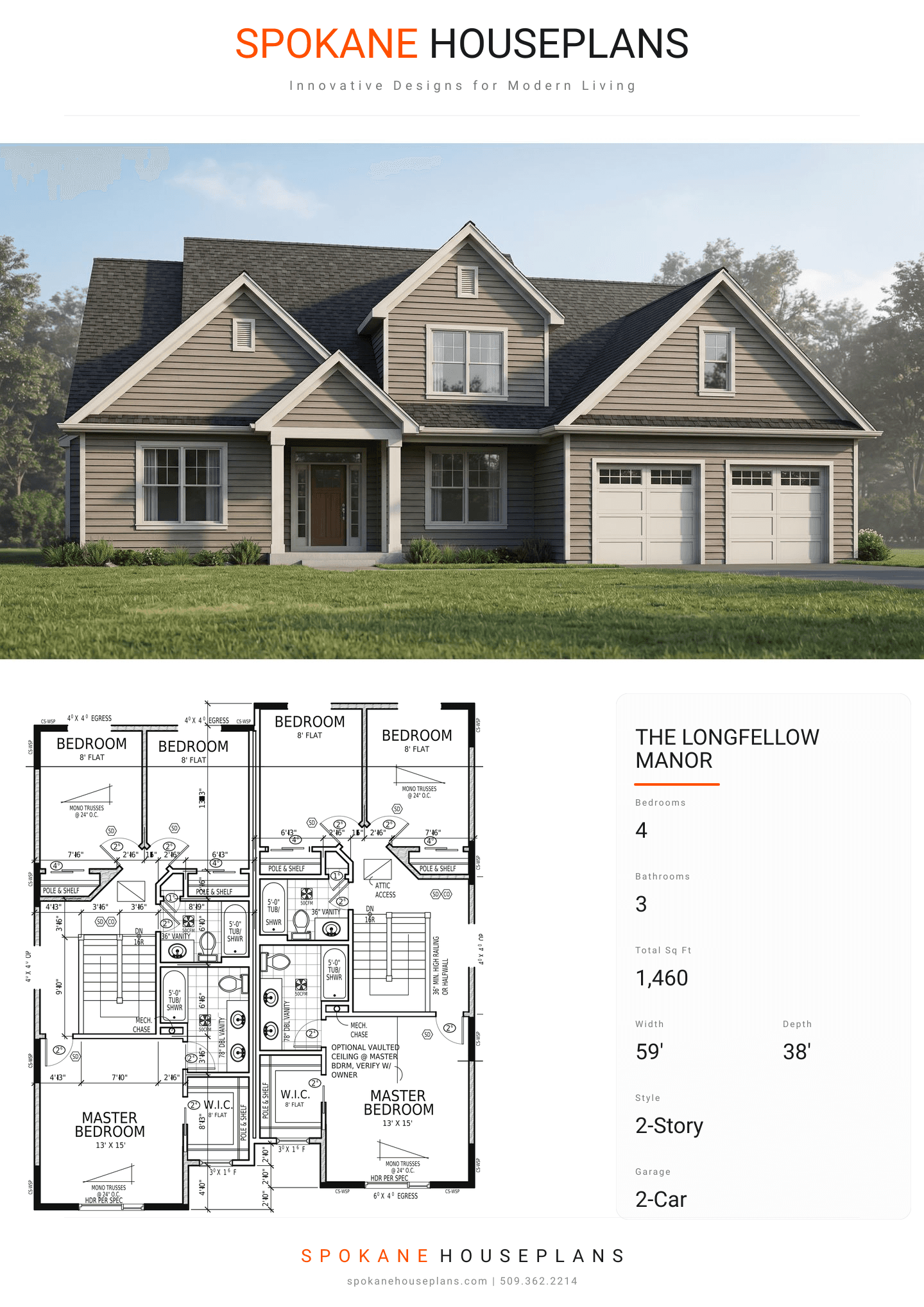 THE LONGFELLOW MANOR plan flyer
