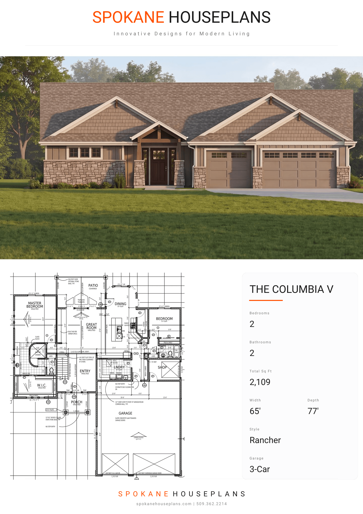THE COLUMBIA V plan flyer