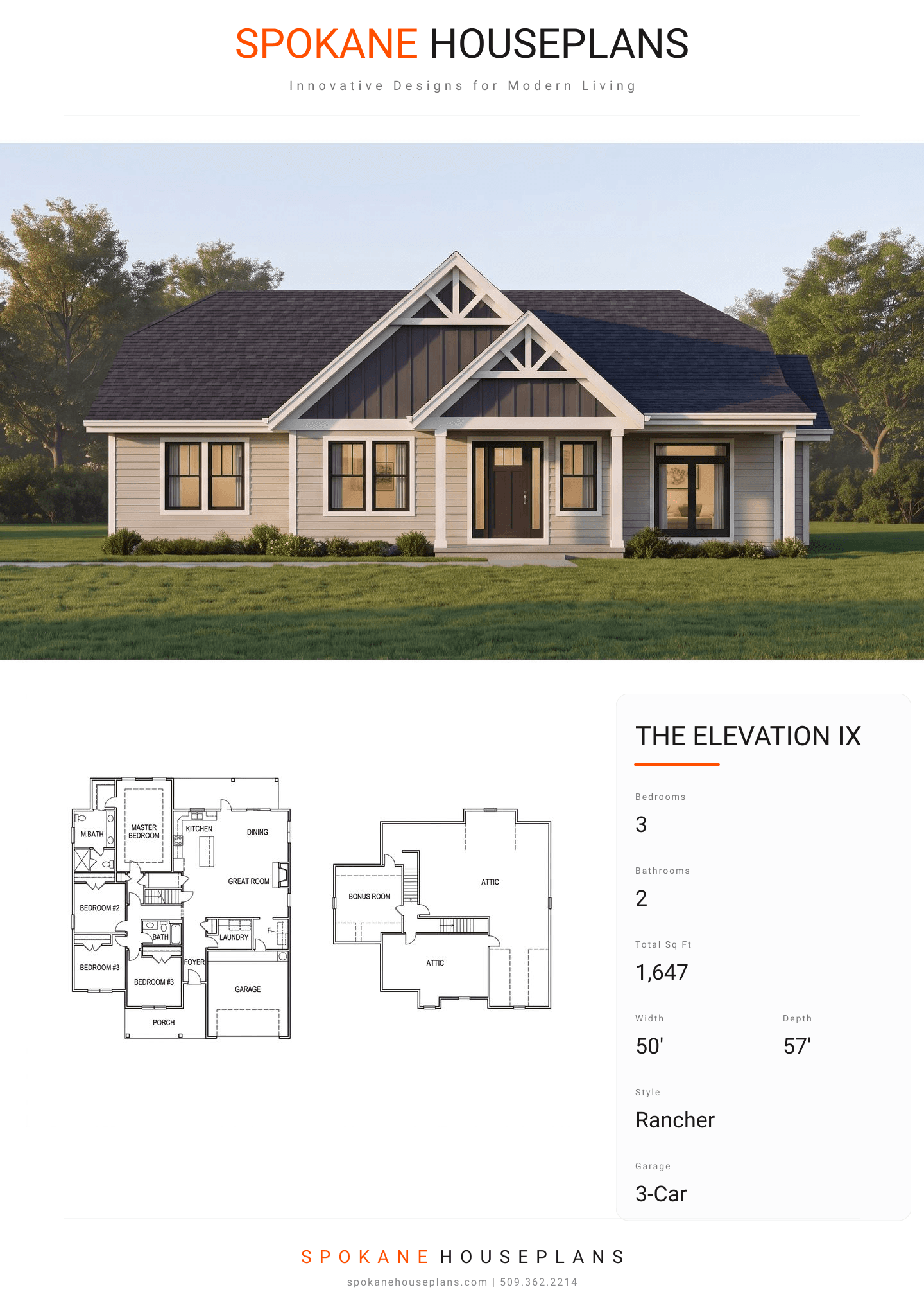 THE ELEVATION IX plan flyer