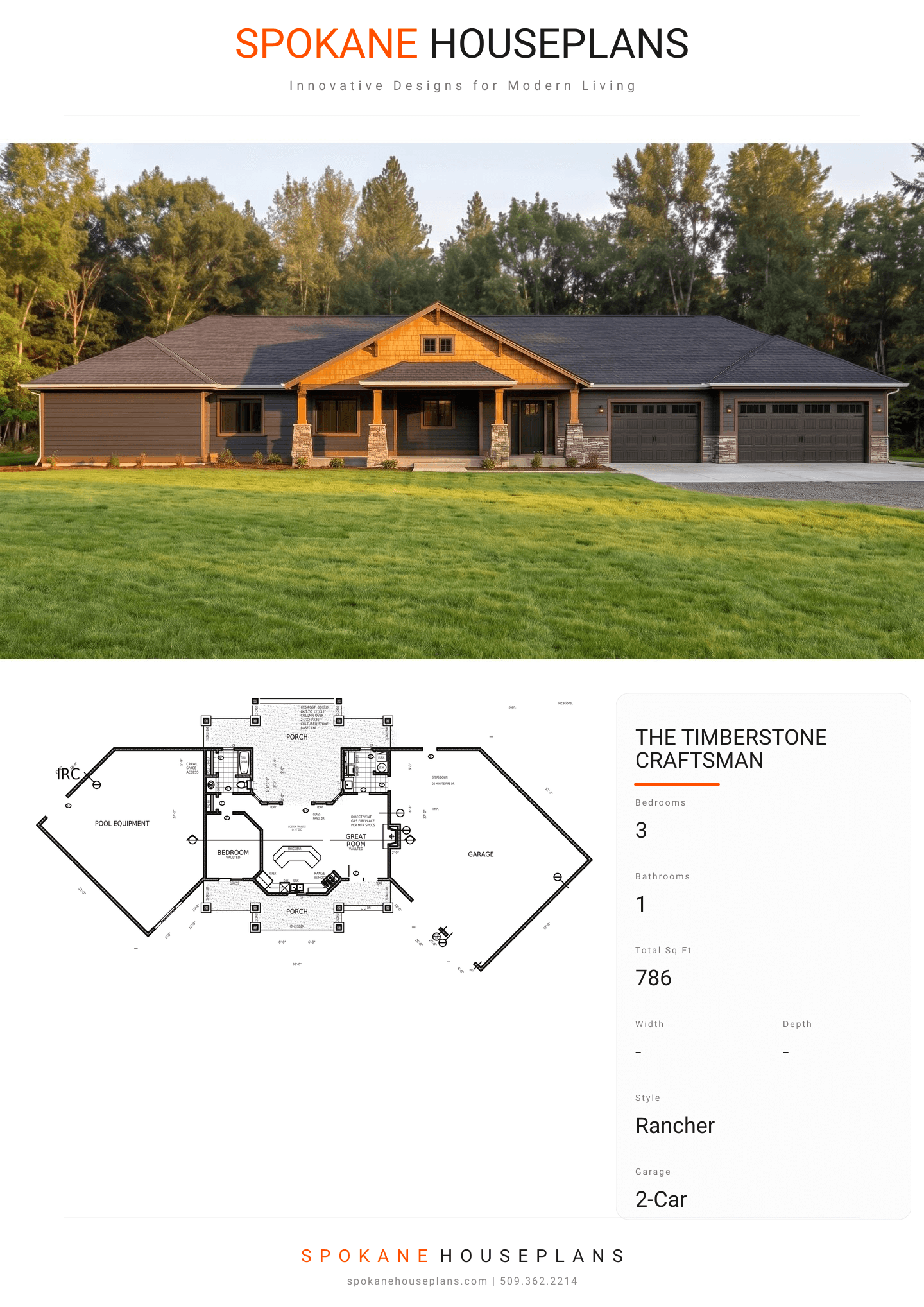 THE TIMBERSTONE CRAFTSMAN plan flyer