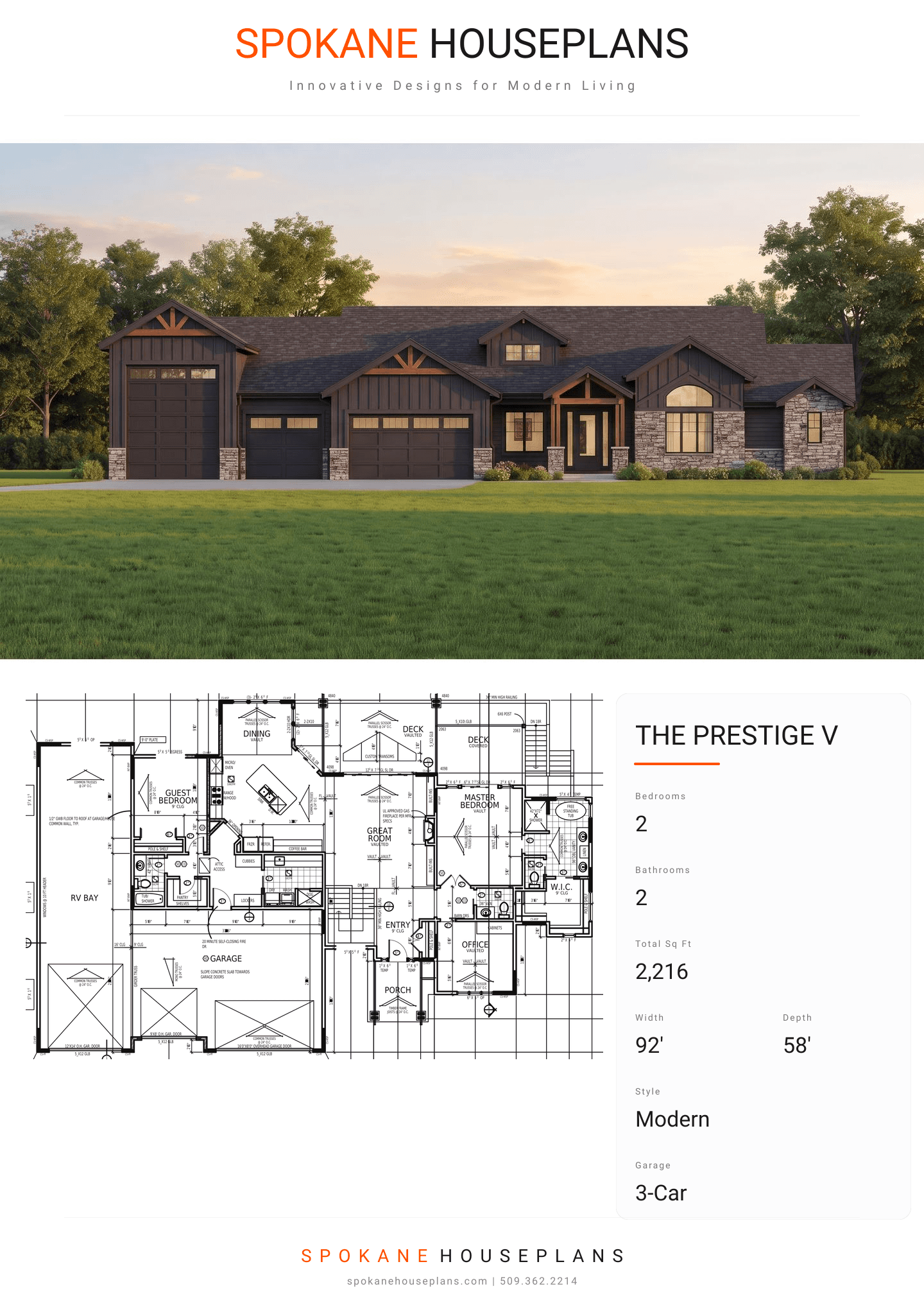 THE PRESTIGE V plan flyer