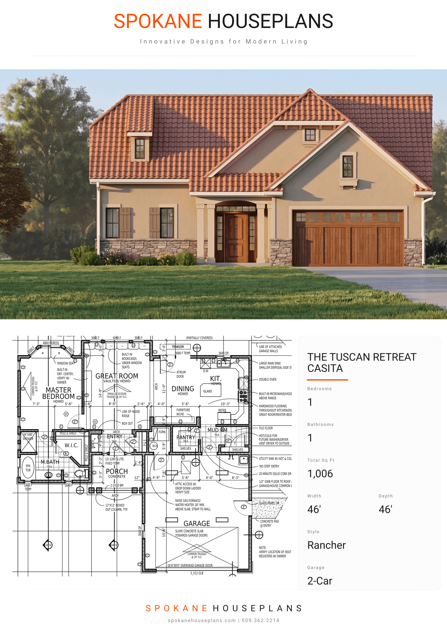 THE TUSCAN RETREAT CASITA plan flyer