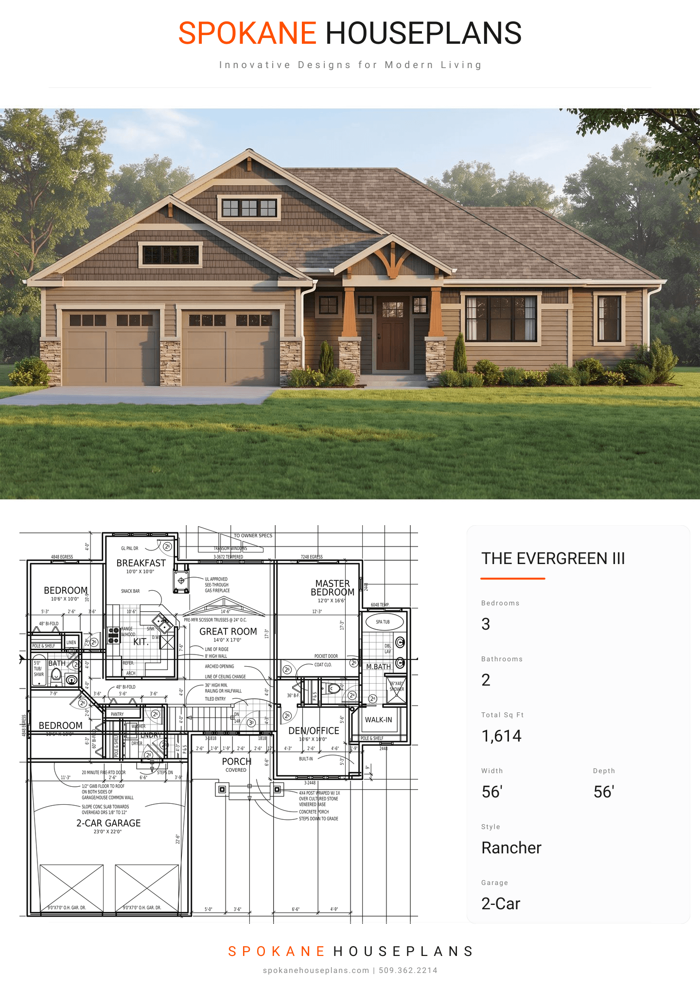 THE EVERGREEN III plan flyer