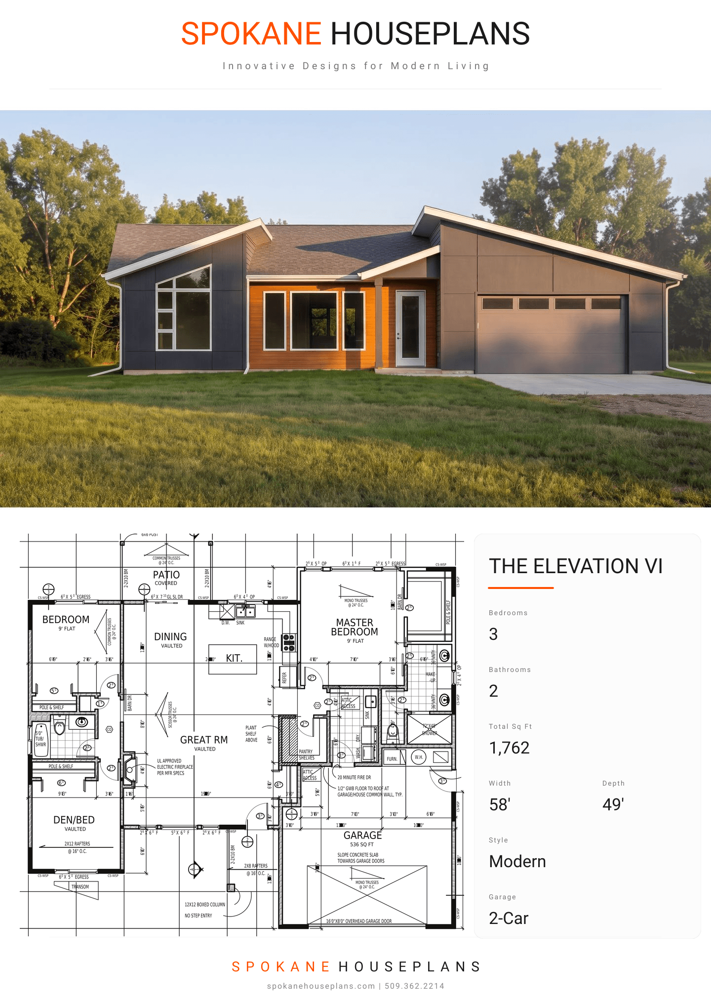 THE ELEVATION VI plan flyer