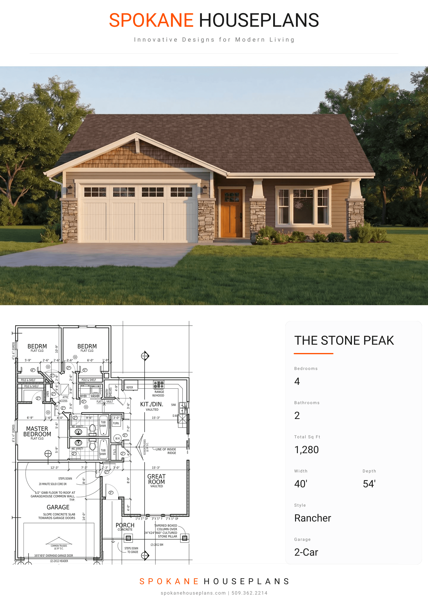 THE STONE PEAK plan flyer