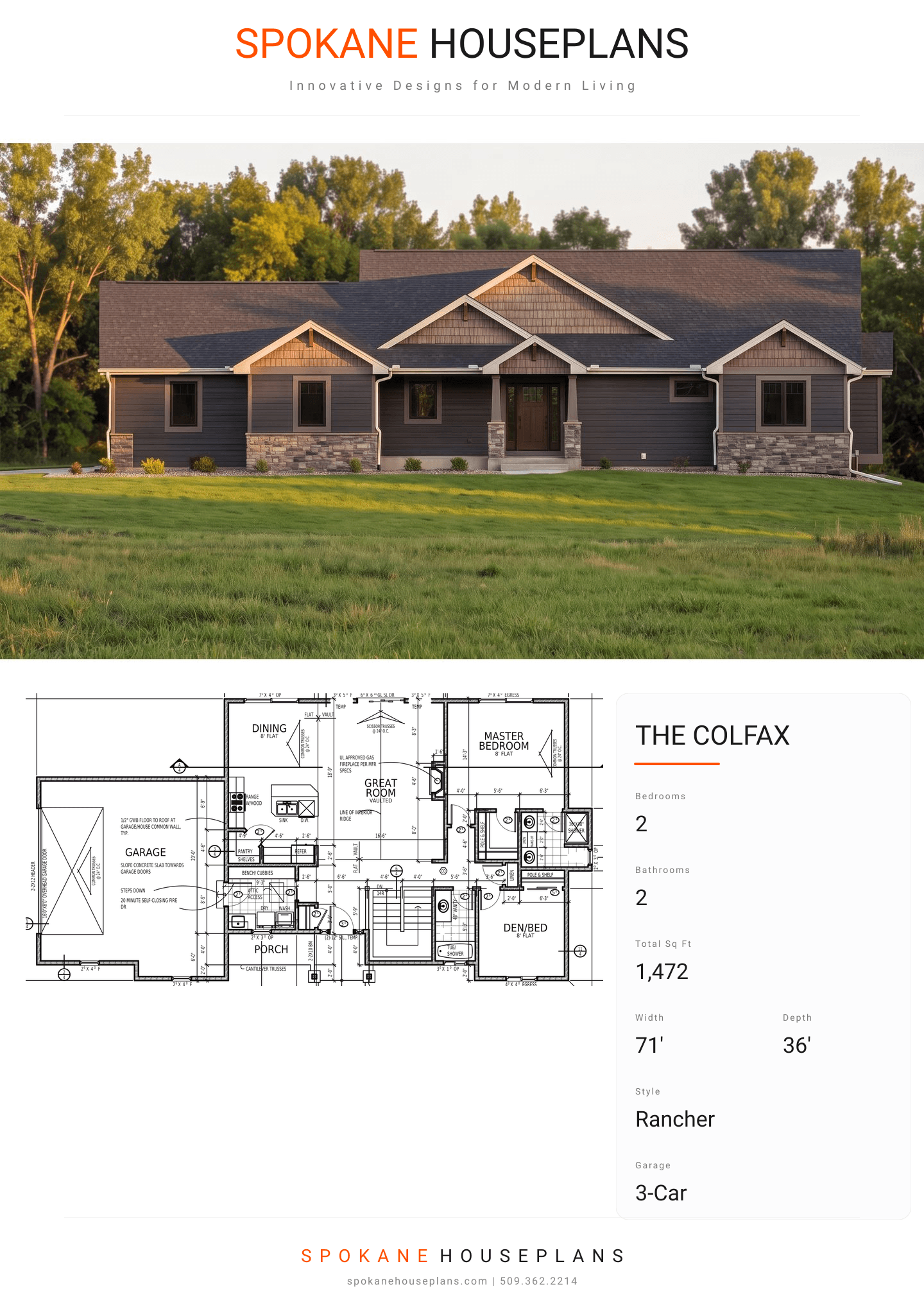 THE COLFAX plan flyer