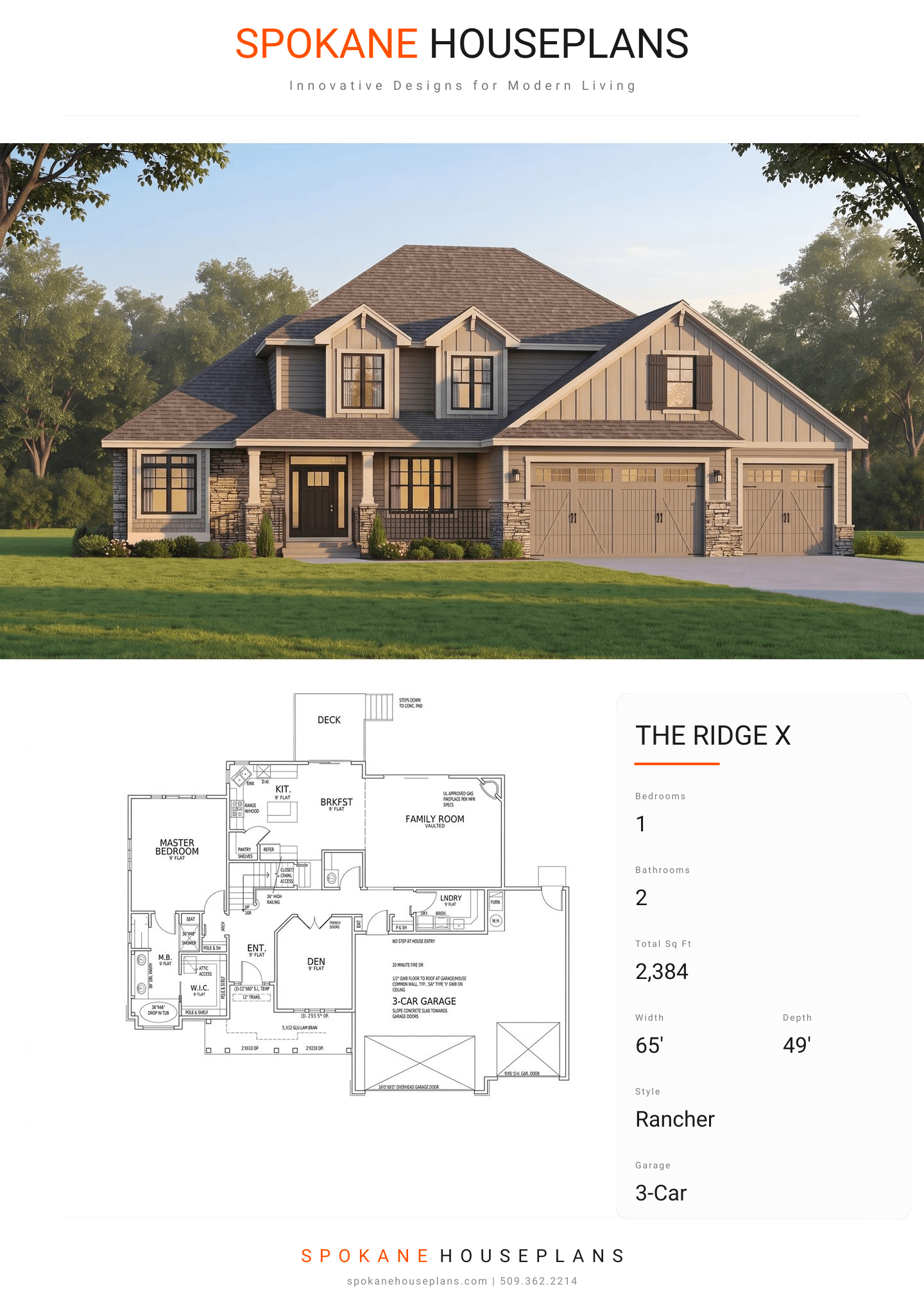 THE RIDGE X plan flyer