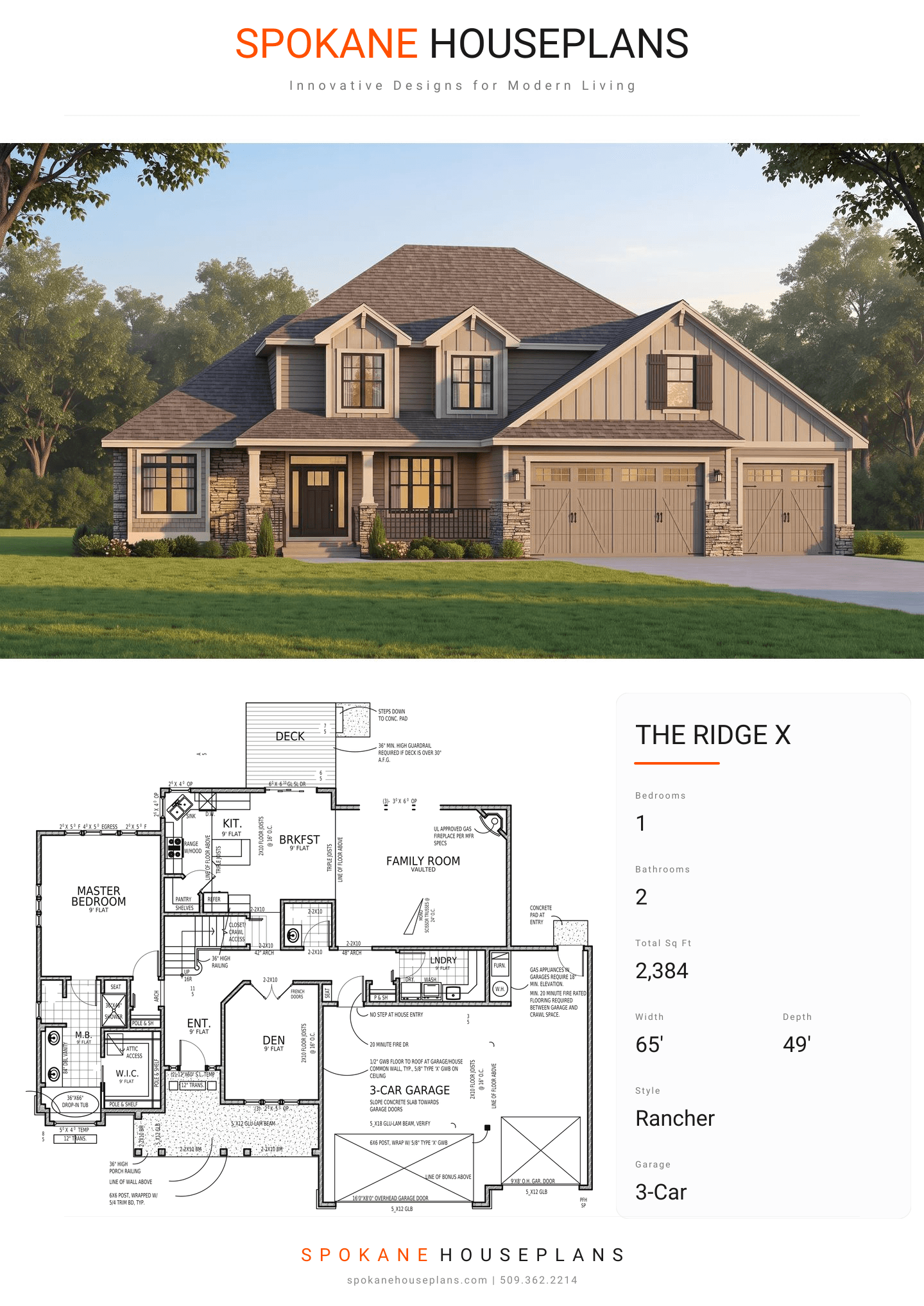 THE RIDGE X plan flyer
