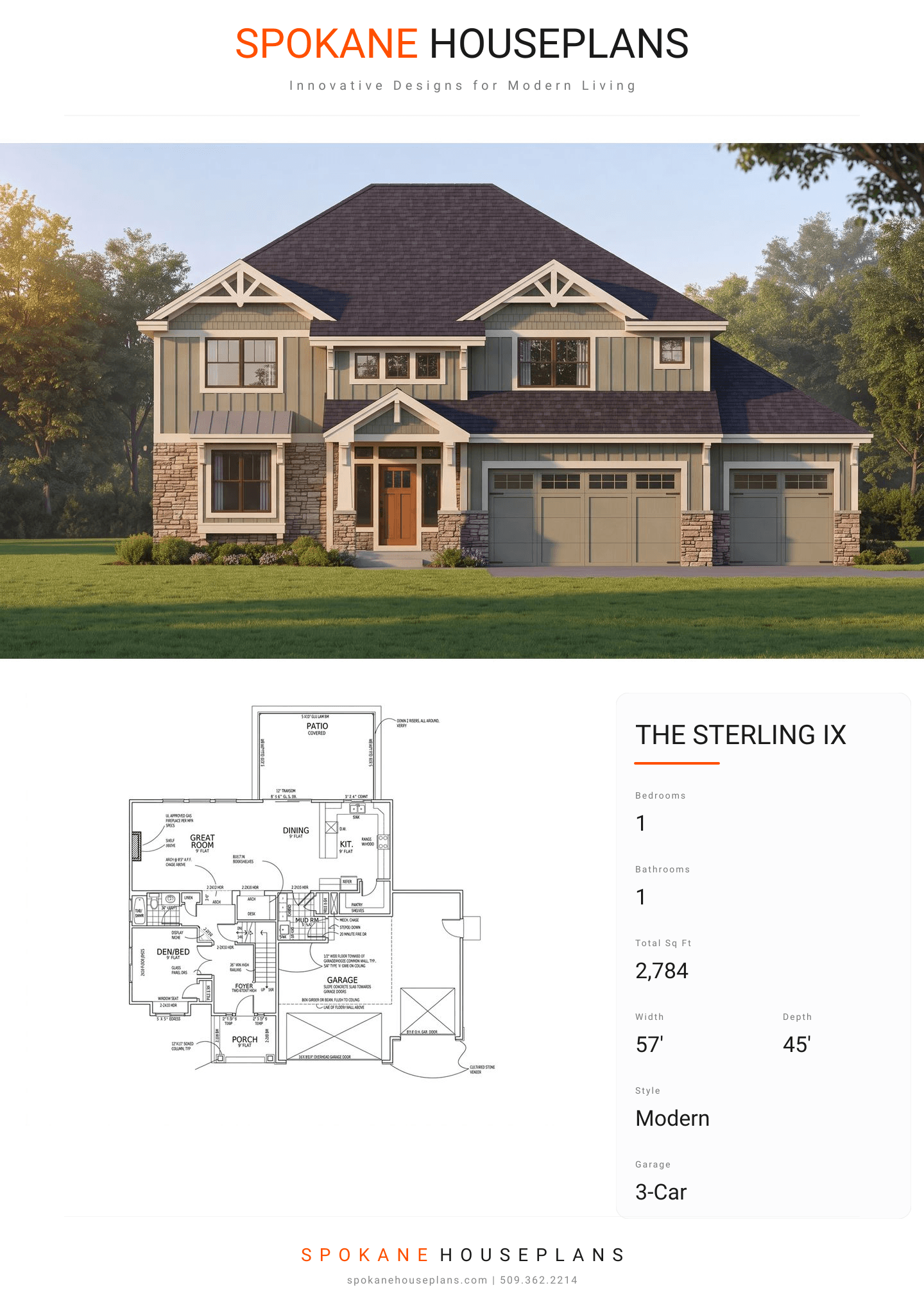THE STERLING IX plan flyer