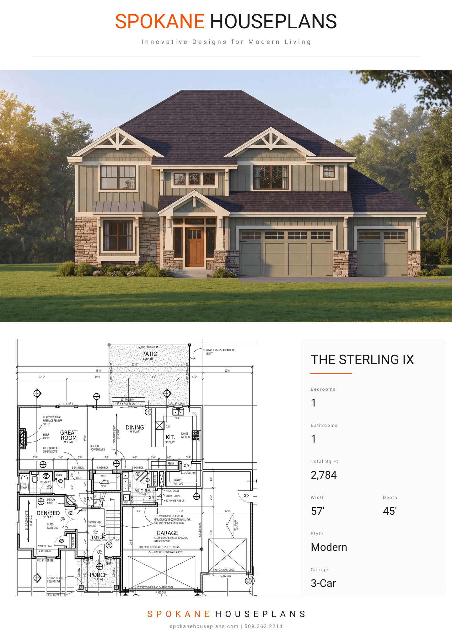 THE STERLING IX plan flyer