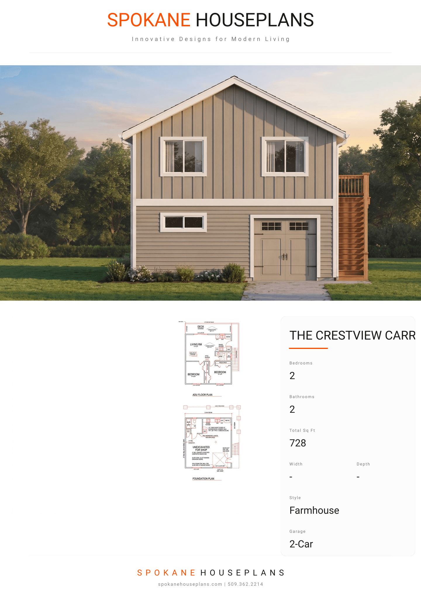 THE CRESTVIEW CARRIAGE HOUSE plan flyer