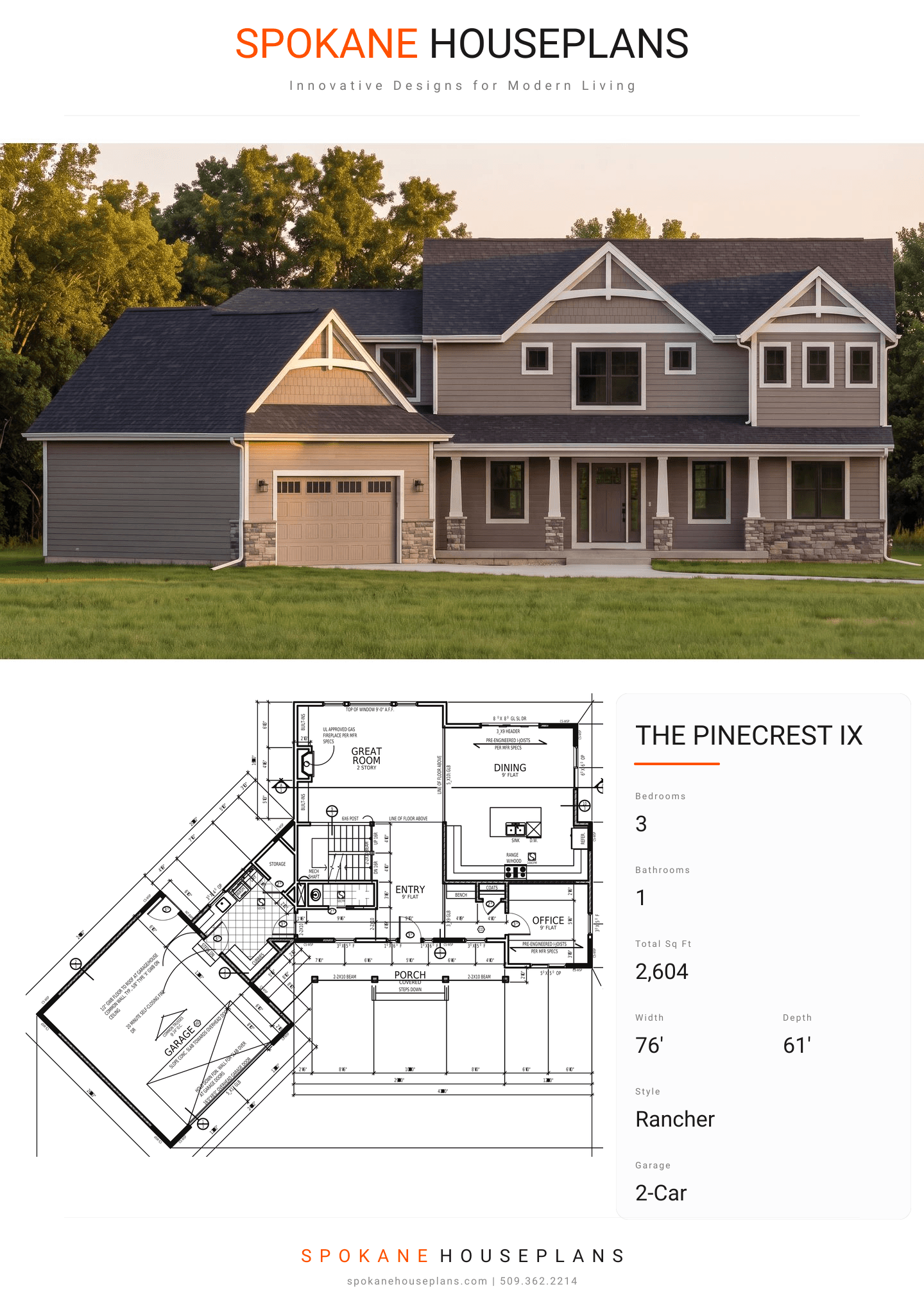 THE PINECREST IX plan flyer