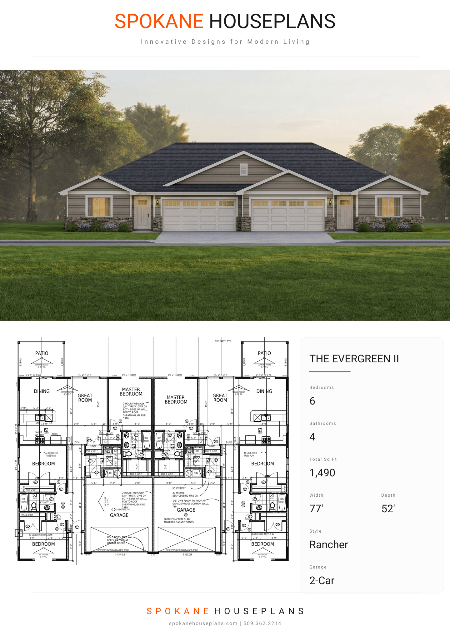 THE EVERGREEN II plan flyer