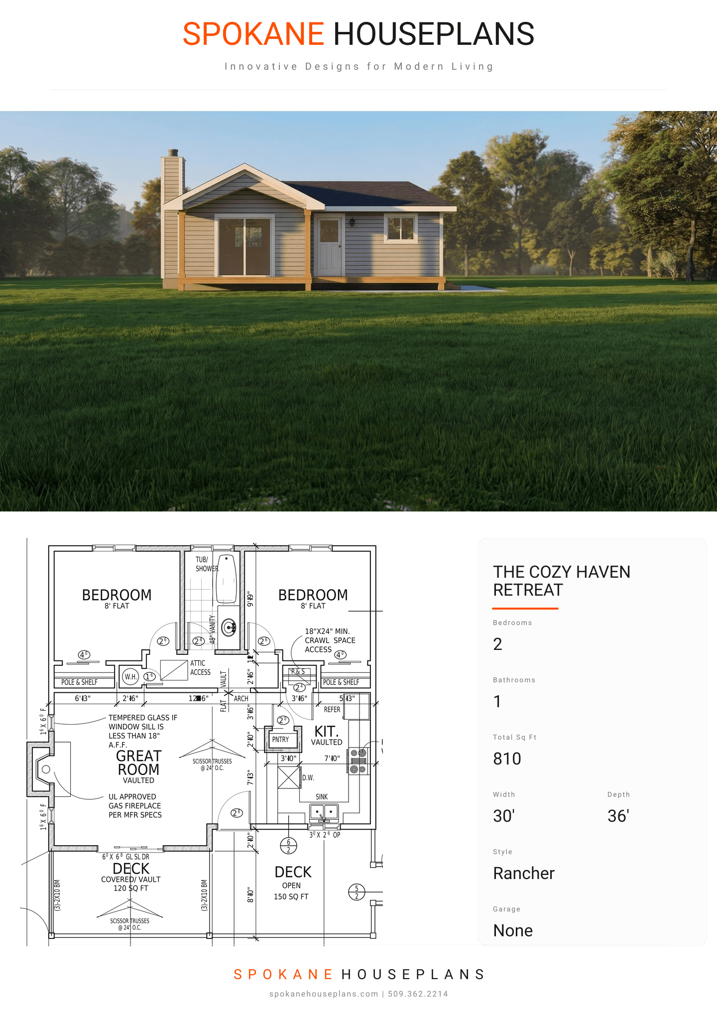 THE COZY HAVEN RETREAT plan flyer