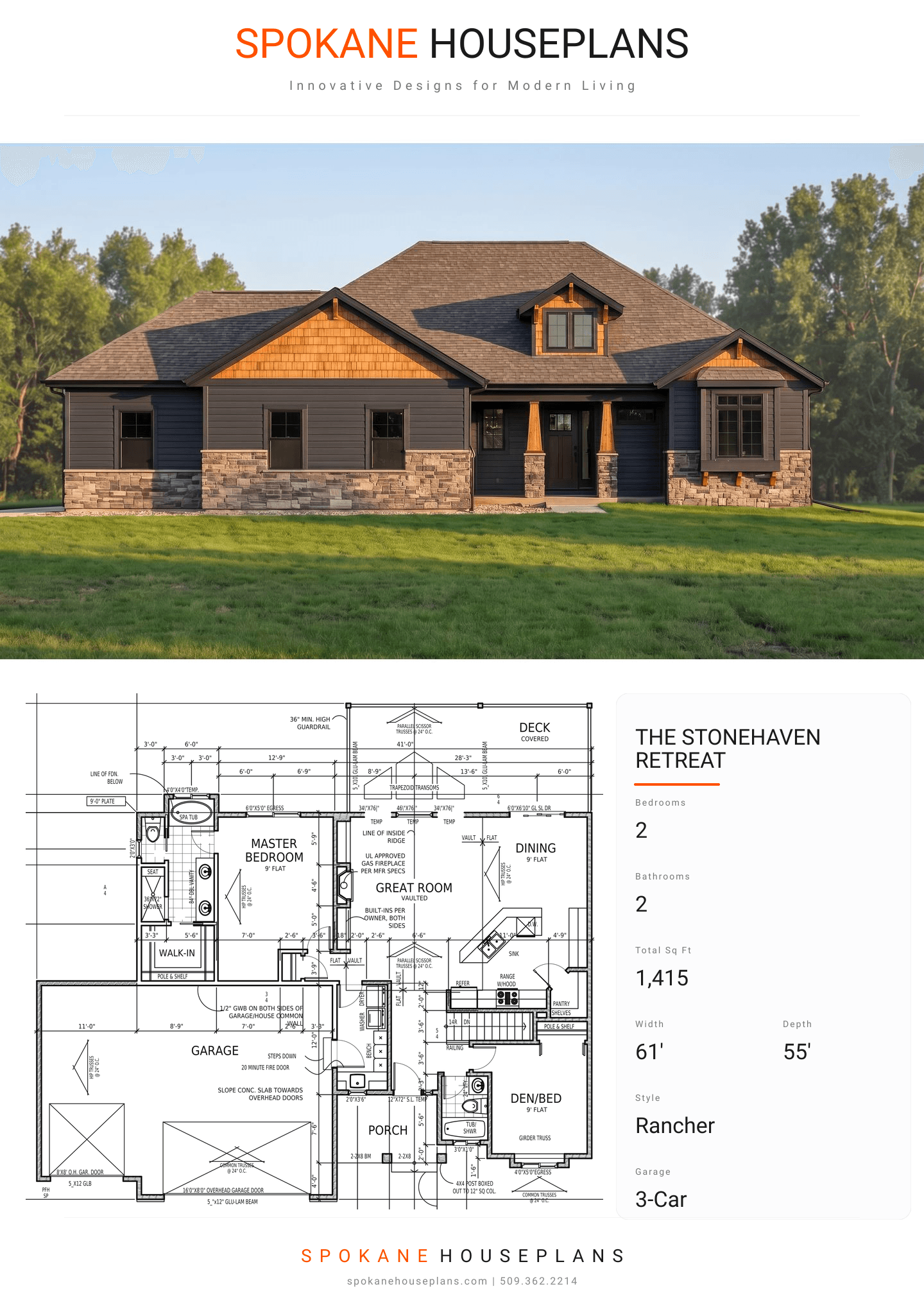 THE STONEHAVEN RETREAT plan flyer
