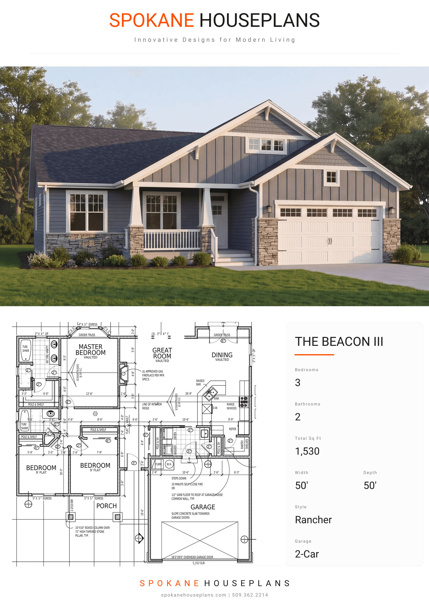 THE BEACON III plan flyer