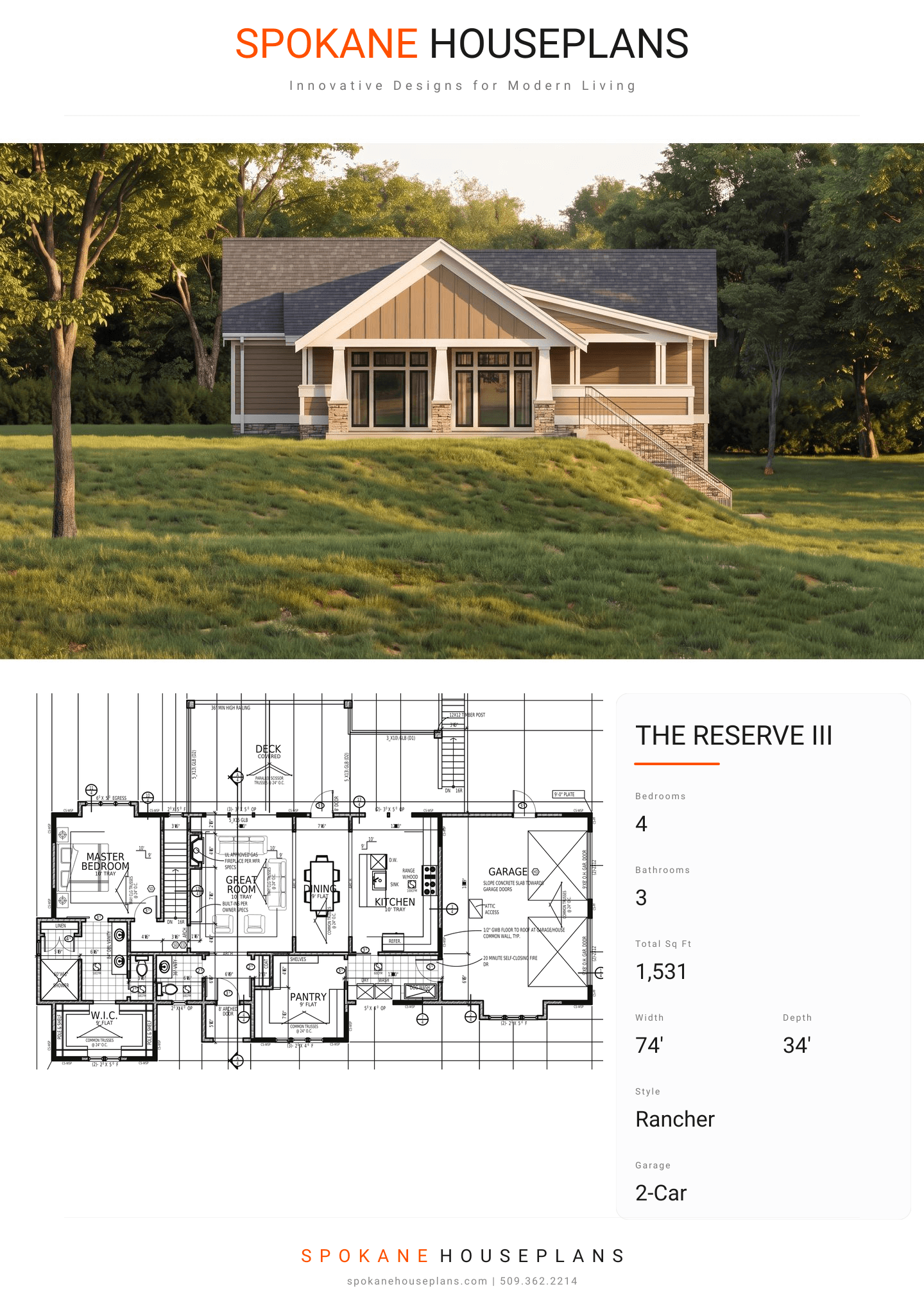 THE RESERVE III plan flyer