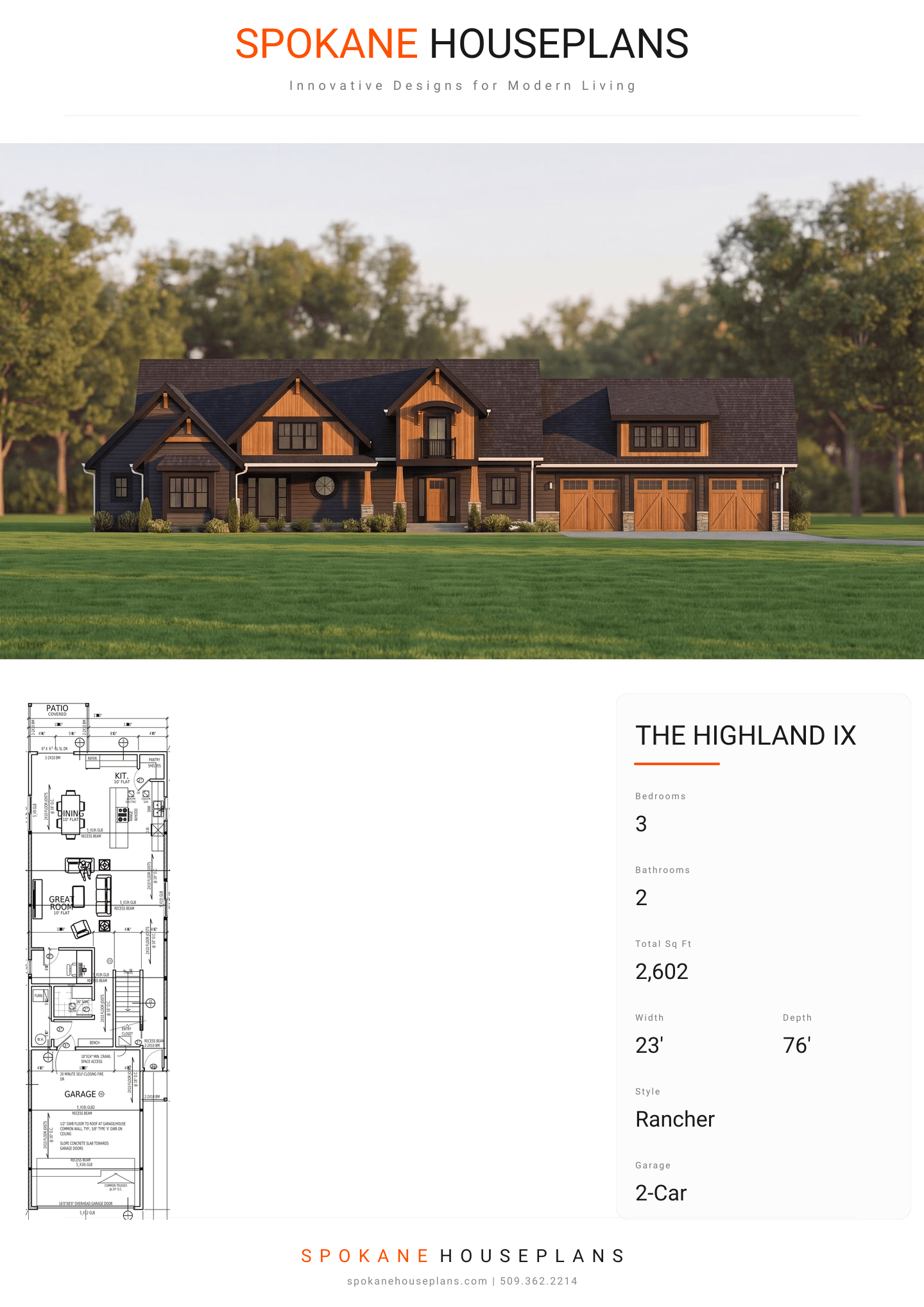 THE HIGHLAND IX plan flyer