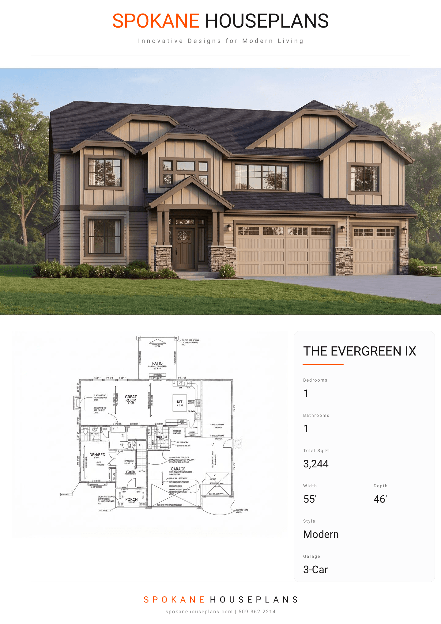 THE EVERGREEN IX plan flyer