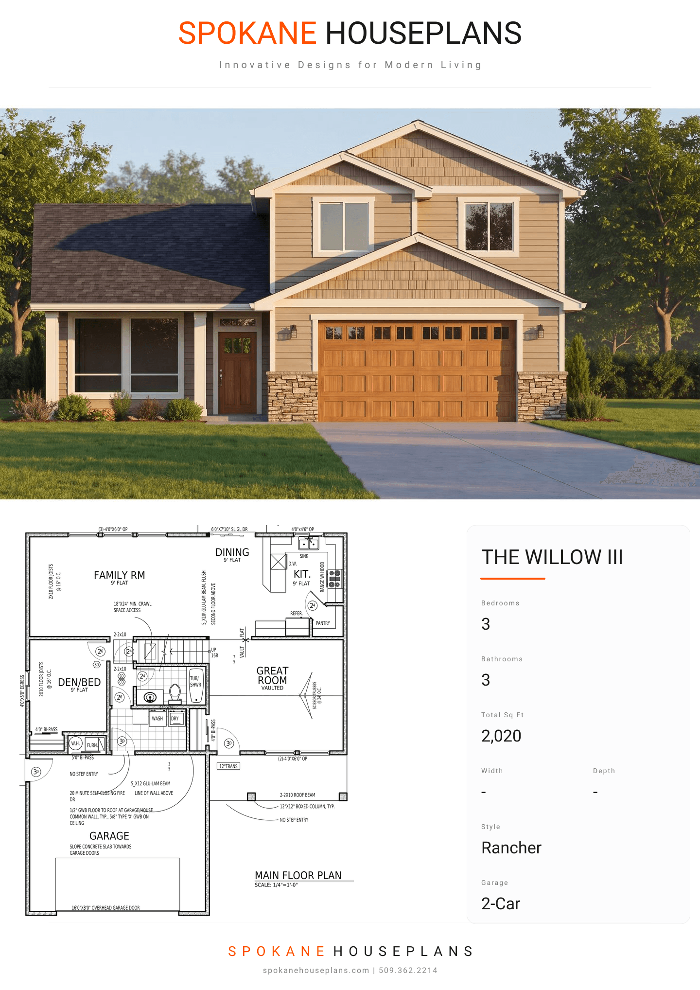 THE WILLOW III plan flyer