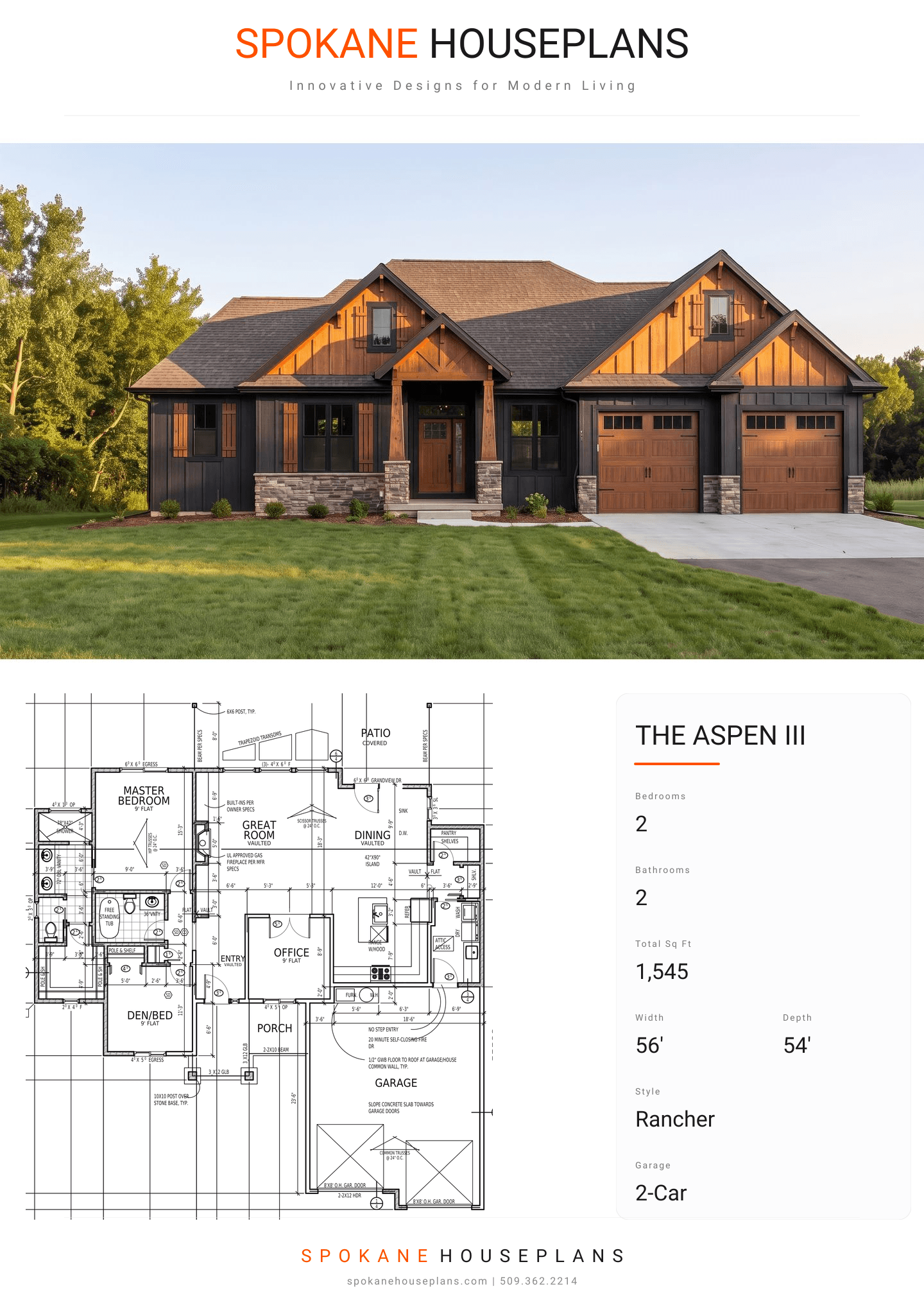 THE ASPEN III plan flyer