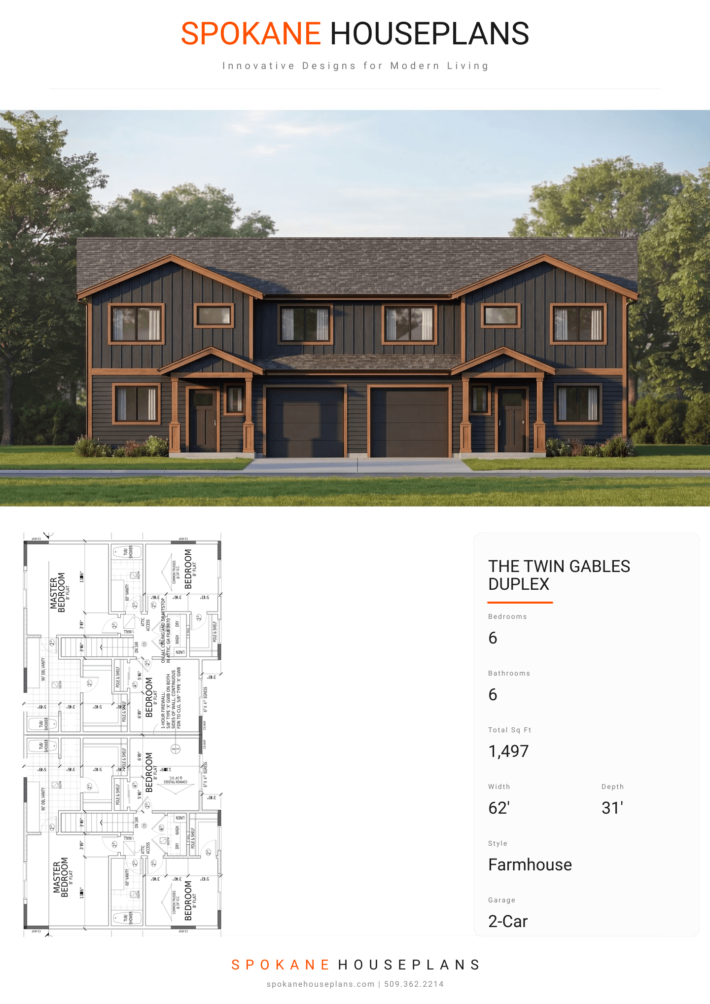THE TWIN GABLES DUPLEX plan flyer