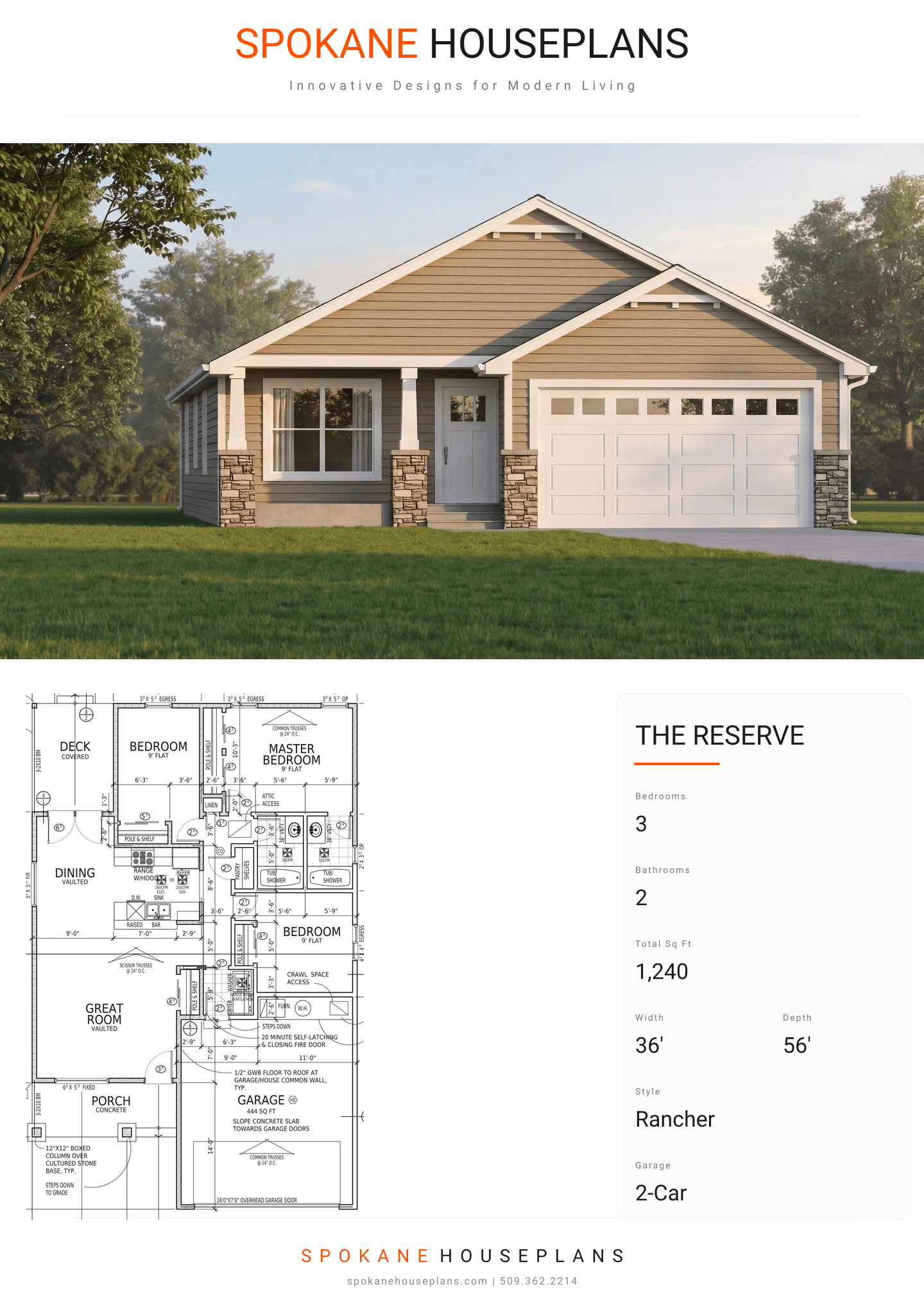 THE RESERVE plan flyer