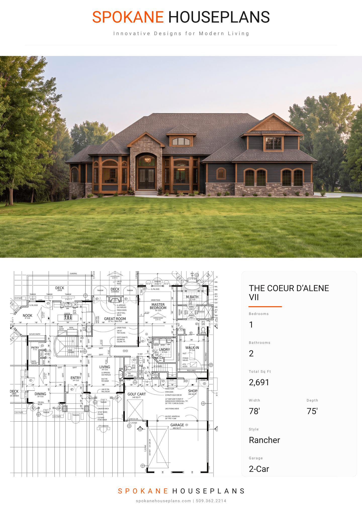 THE COEUR D’ALENE VII plan flyer