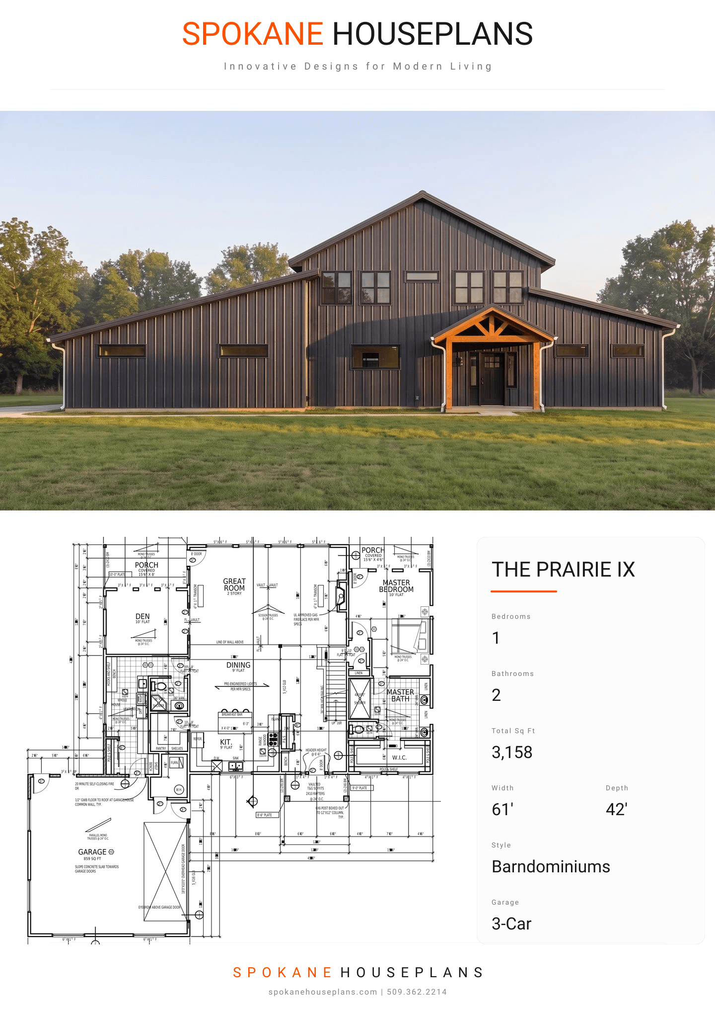 THE PRAIRIE IX plan flyer