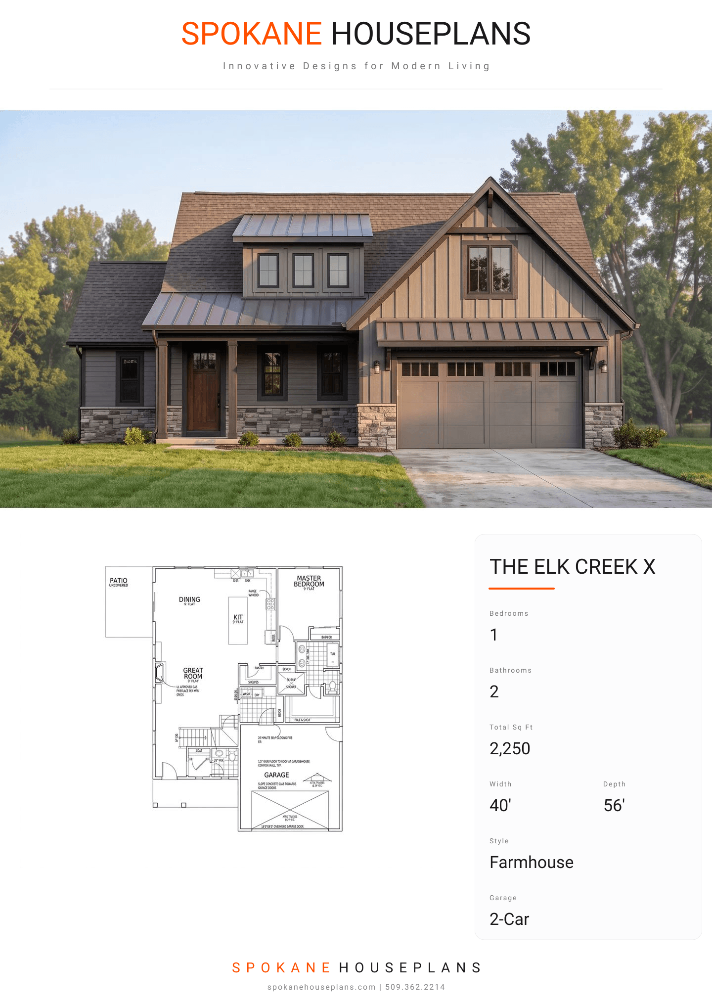 THE ELK CREEK X plan flyer