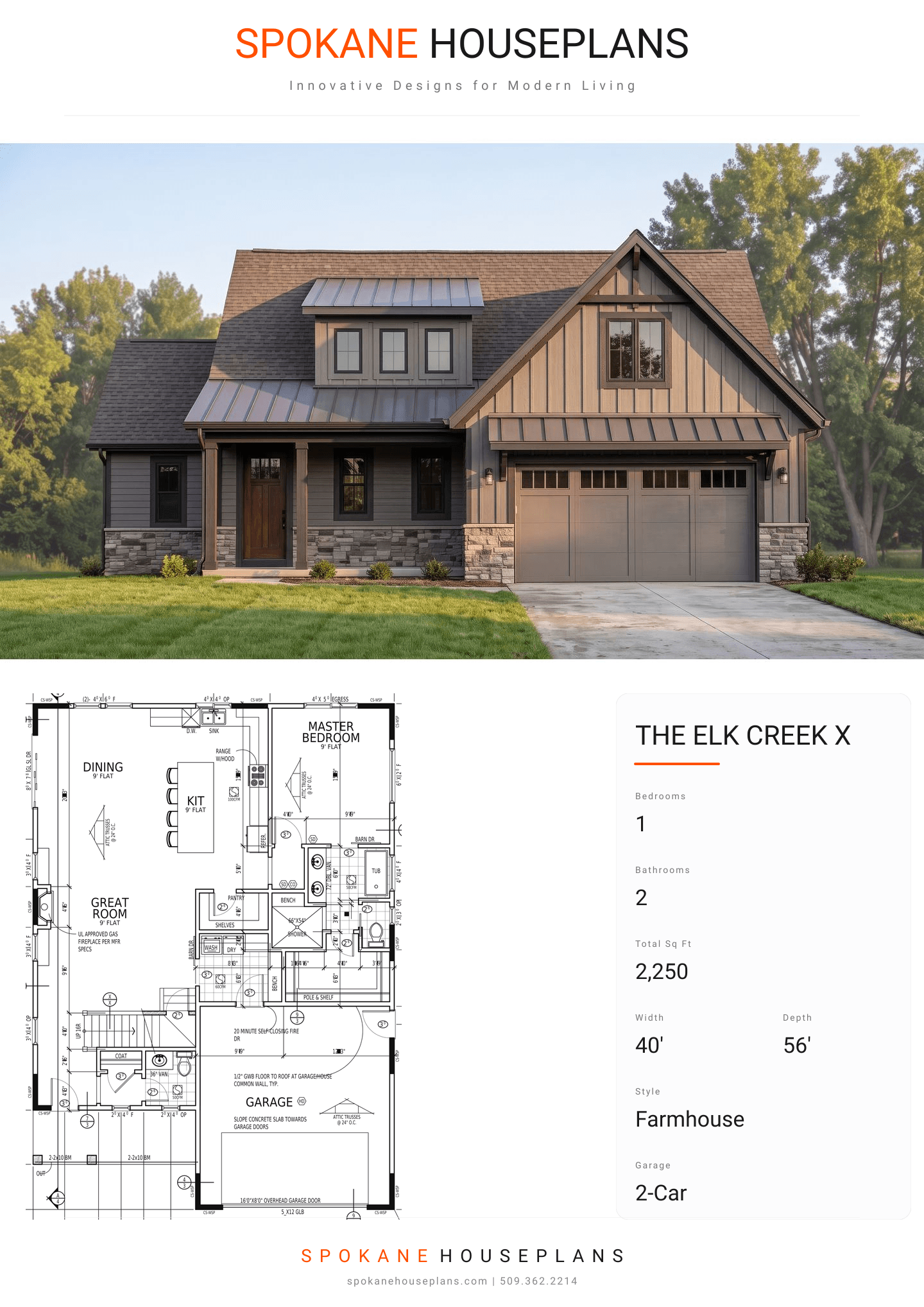 THE ELK CREEK X plan flyer