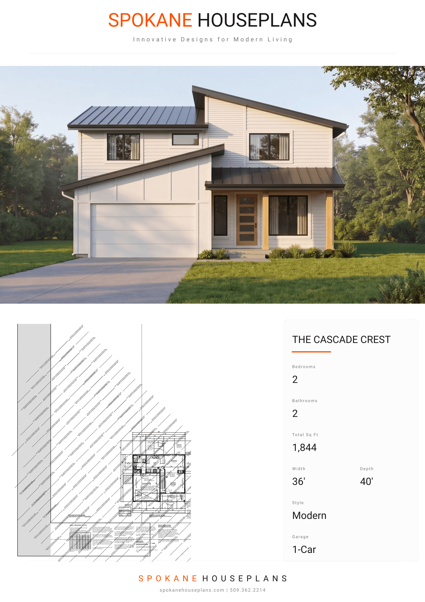 THE CASCADE CREST plan flyer