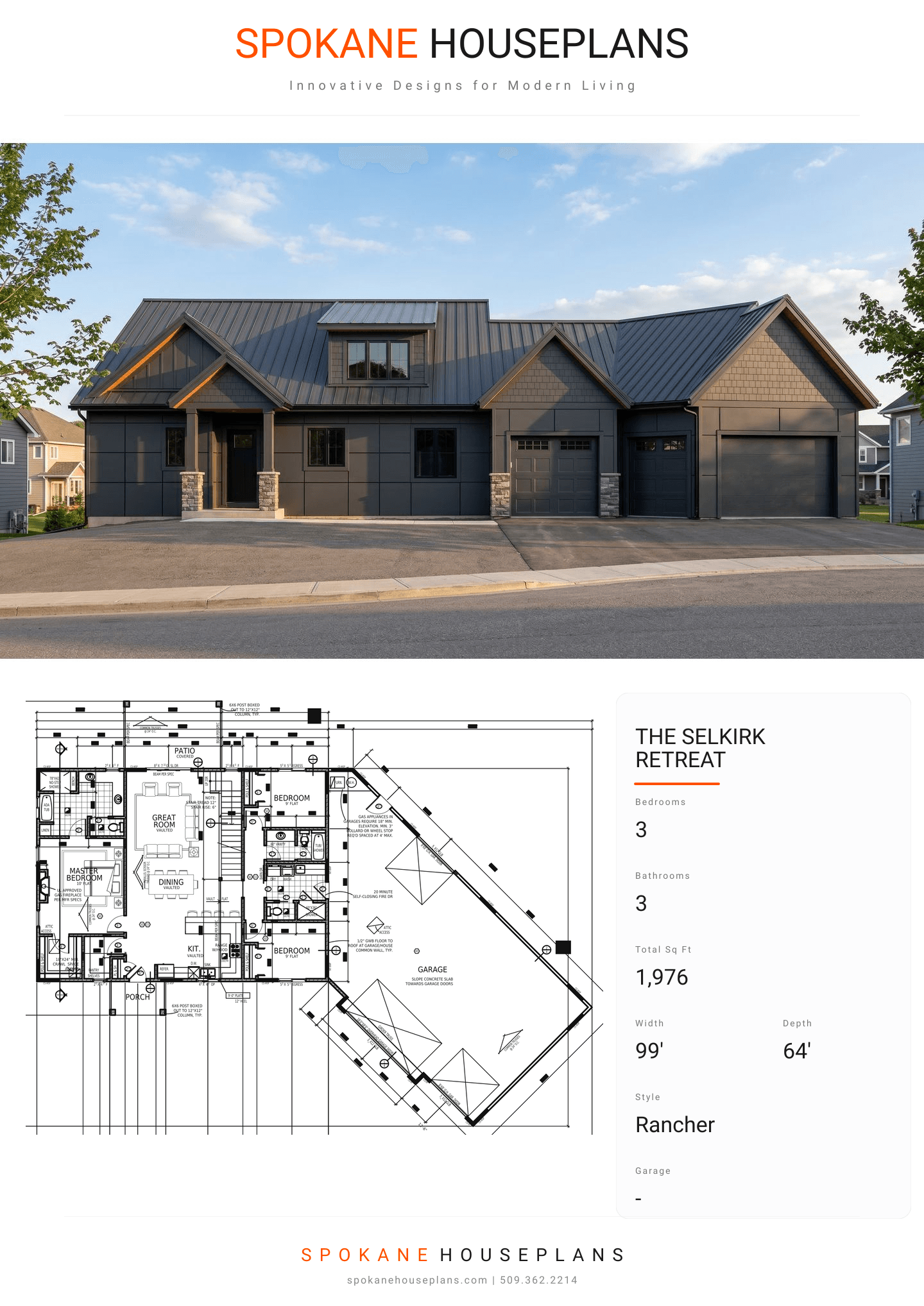 THE SELKIRK RETREAT plan flyer