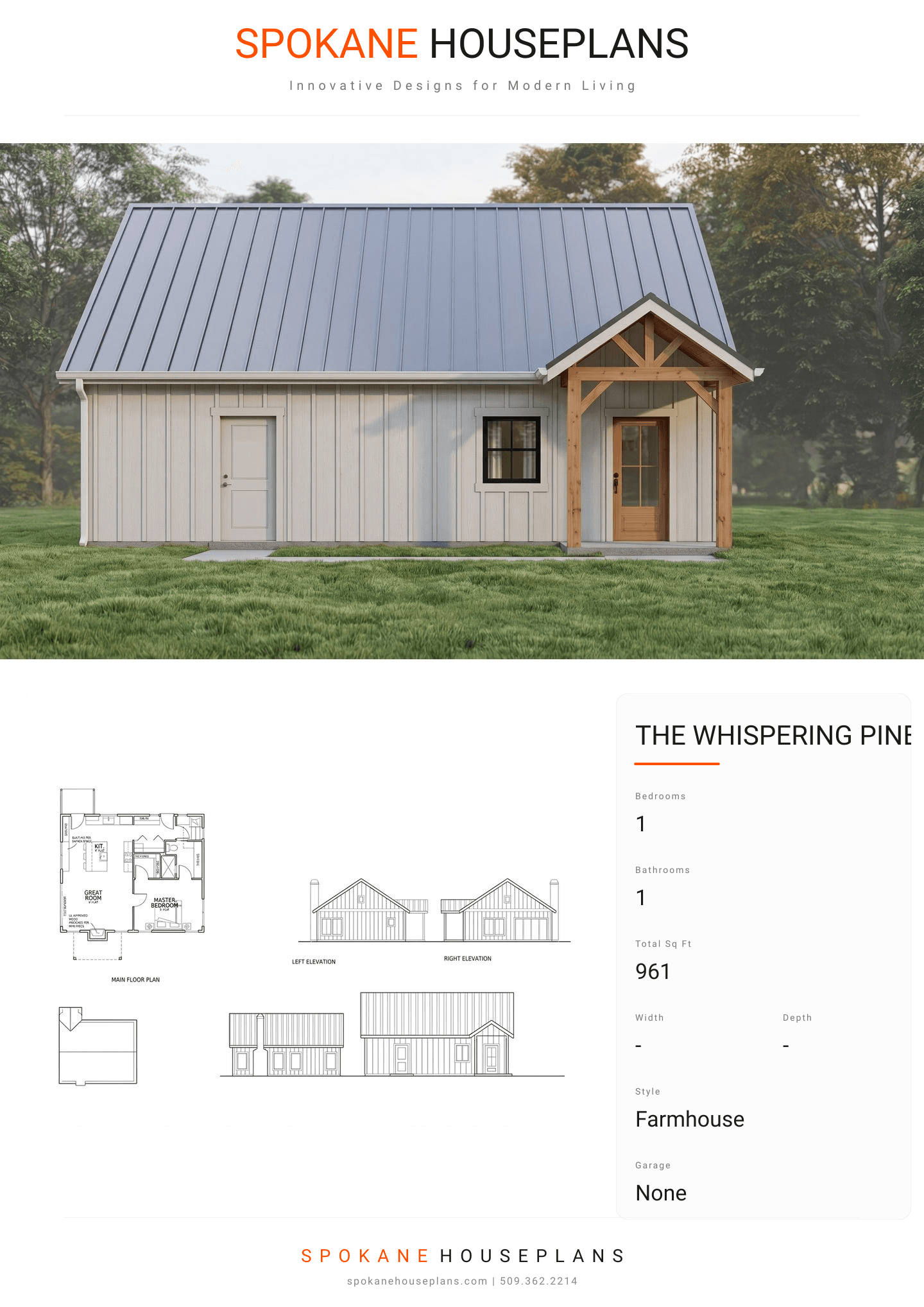 THE WHISPERING PINES COTTAGE plan flyer