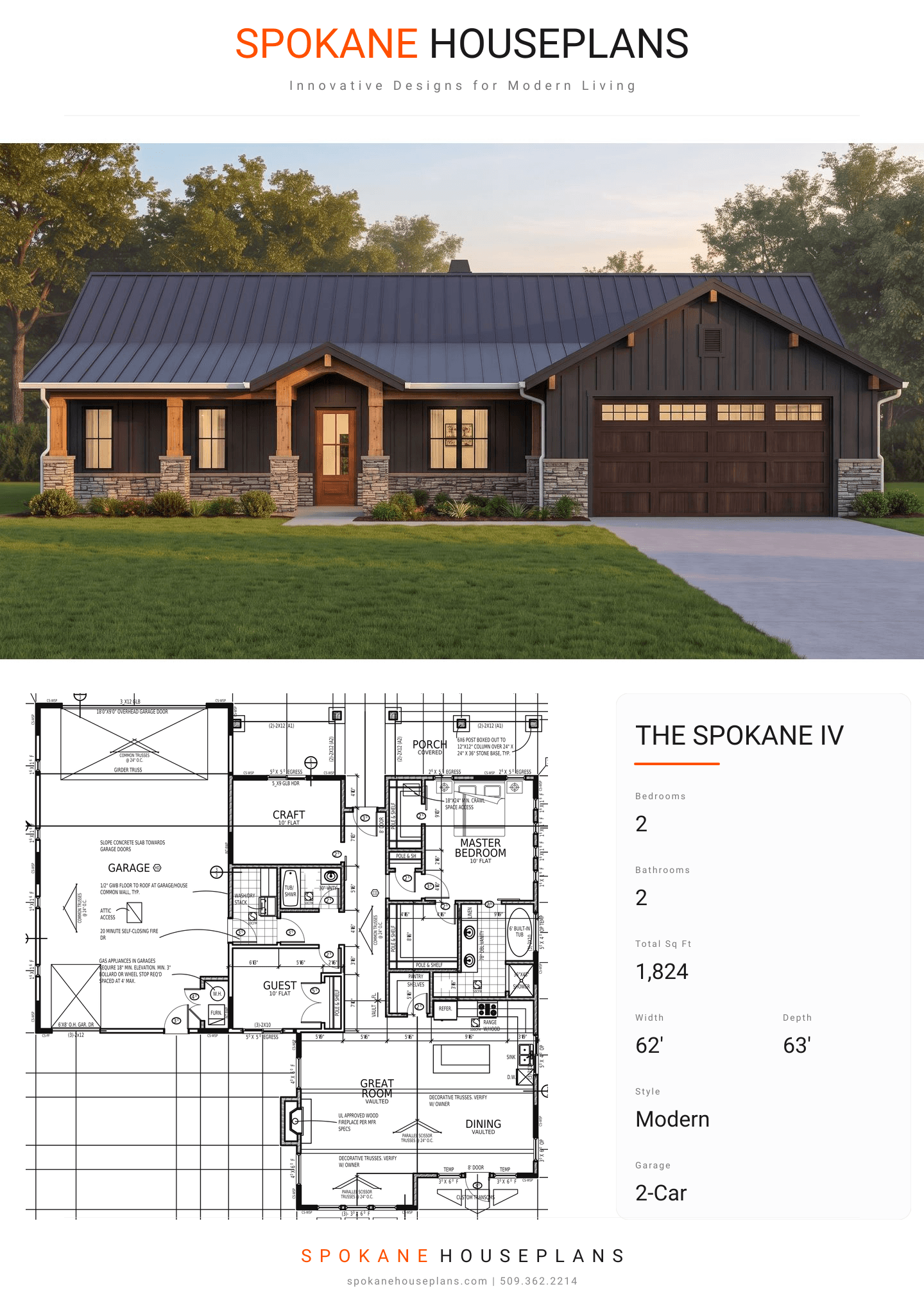 THE SPOKANE IV plan flyer