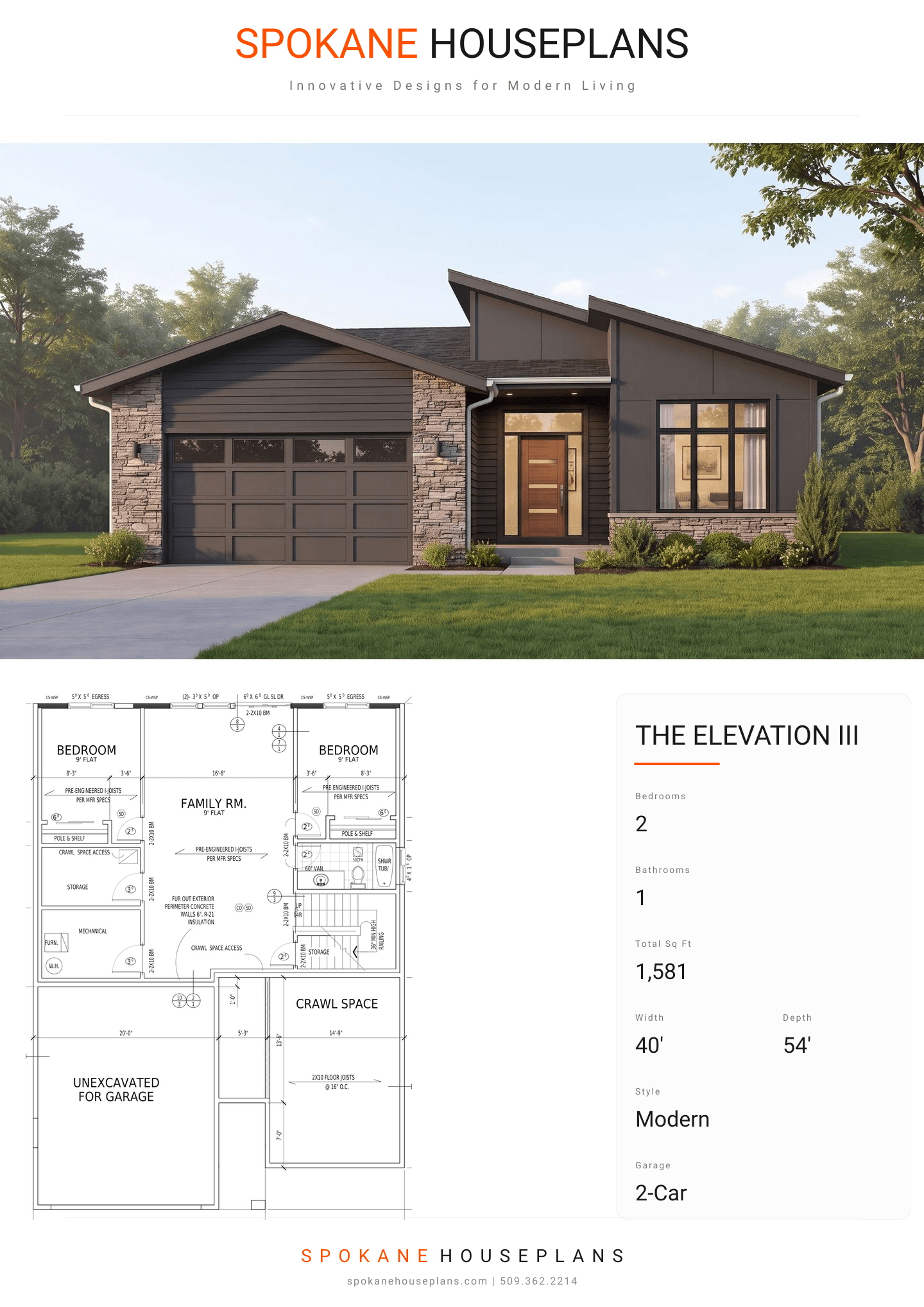THE ELEVATION III plan flyer