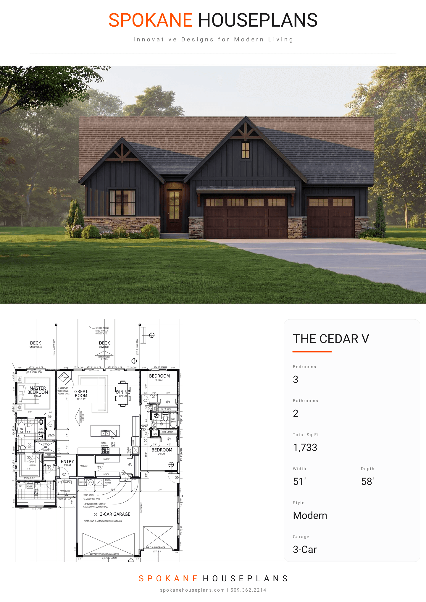 THE CEDAR V plan flyer