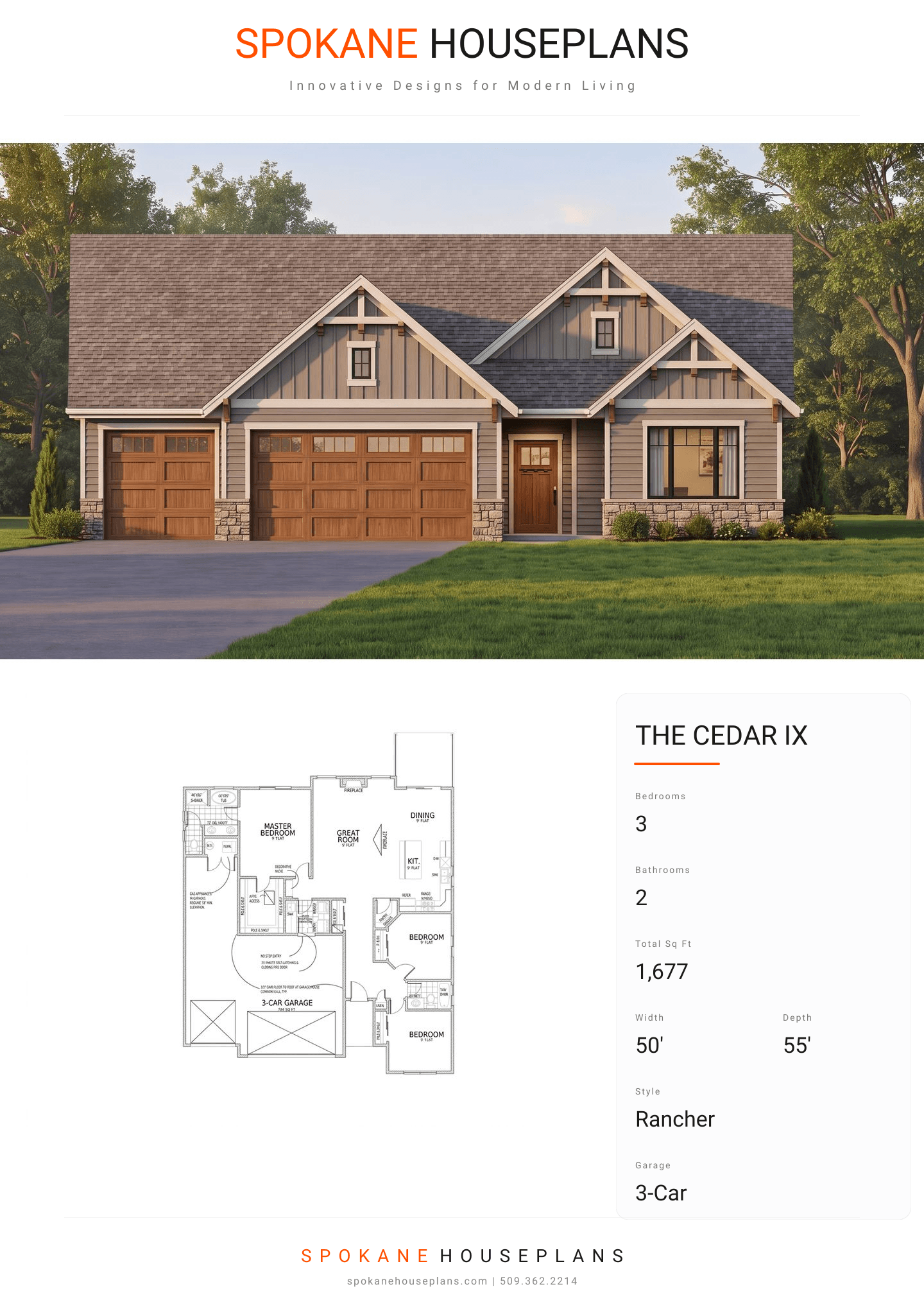 THE CEDAR IX plan flyer