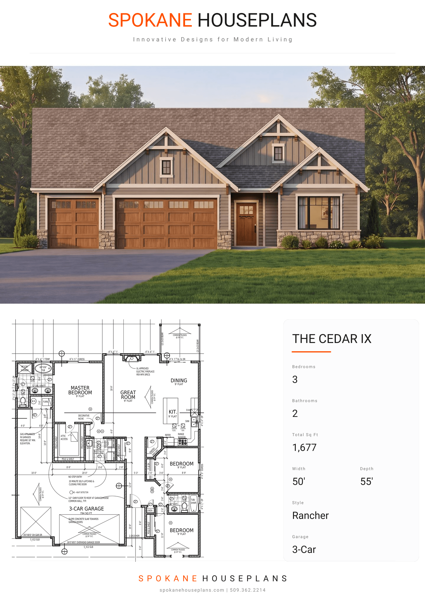 THE CEDAR IX plan flyer